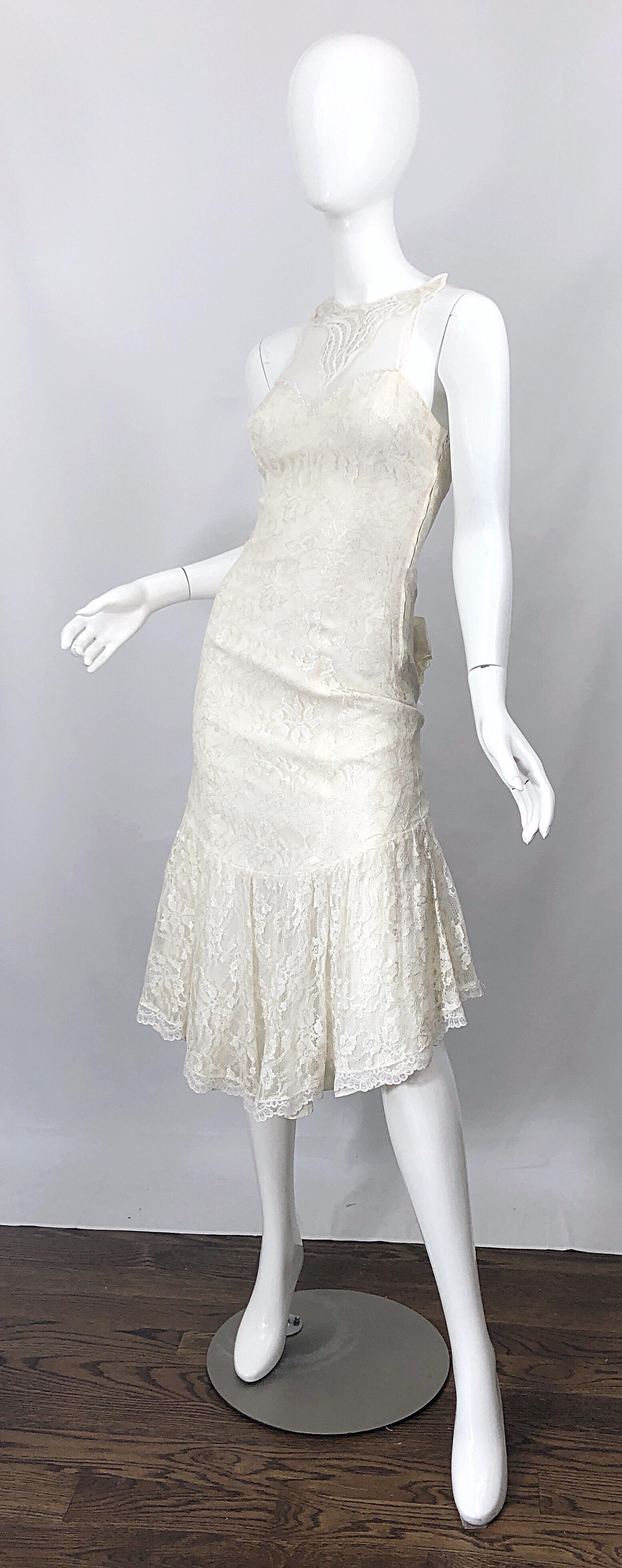 1980s white dress