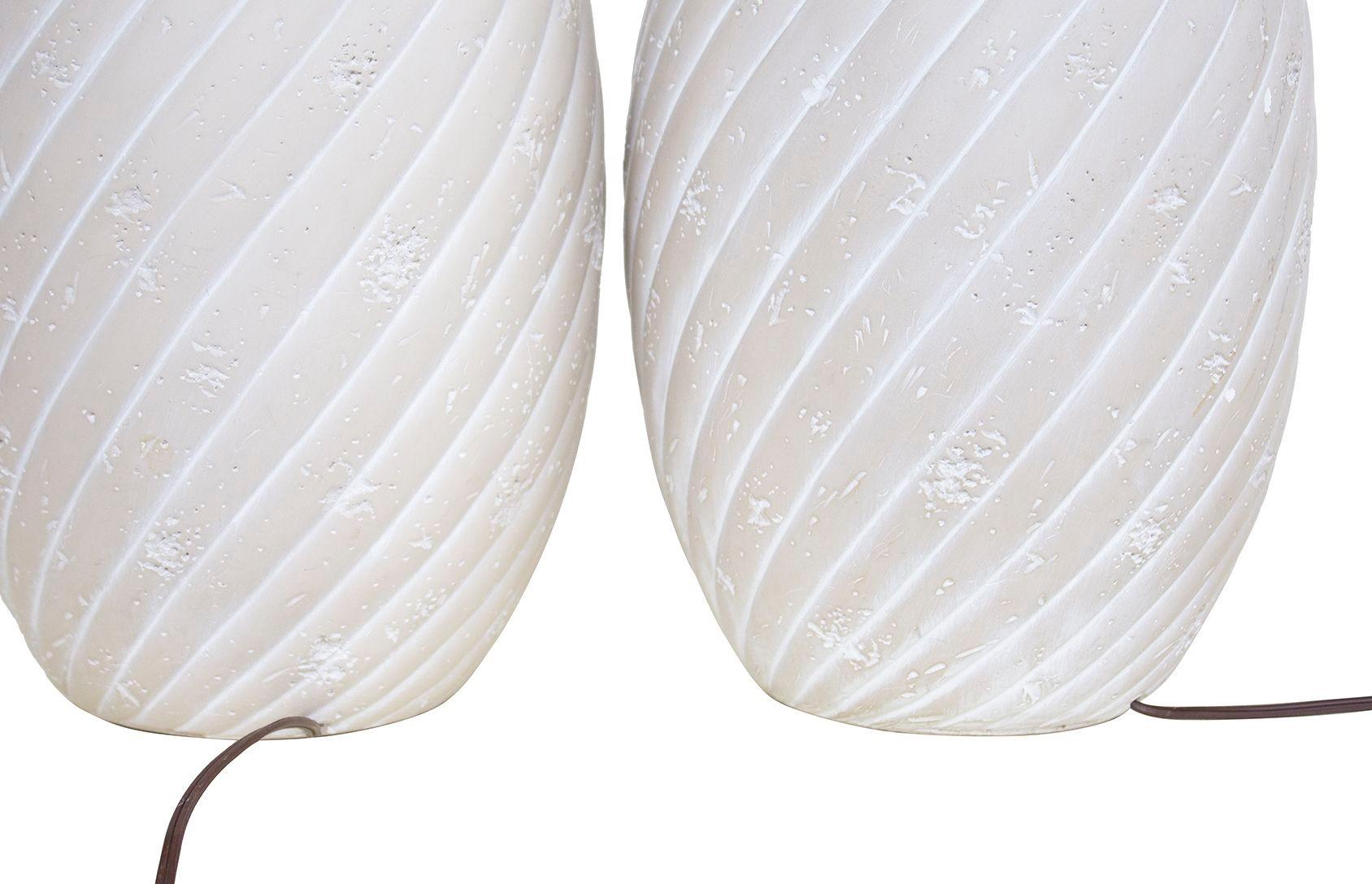 Lampade da tavolo in ceramica a volute di sabbia degli anni '80 in vendita 1