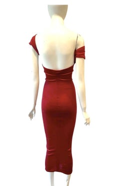 Vestido rojo elástico SANT ANGELO años 80