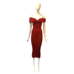 Vestido rojo elástico SANT ANGELO años 80