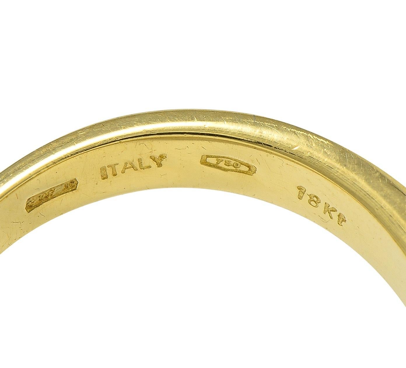 1980er Jahre Saphir Diamant 18 Karat Gelbgold Vintage Herz Bypass Ring im Angebot 1