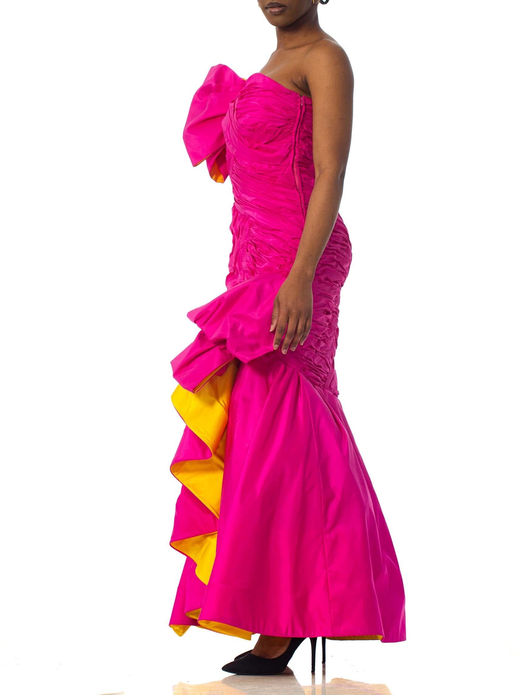 hot pink taffeta dress