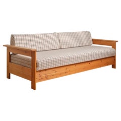 Canapé-lit scandinave moderne en pin des années 1980