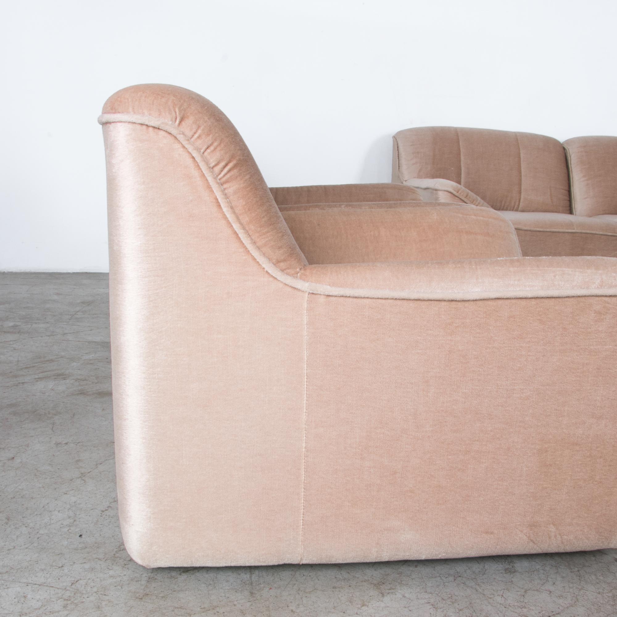 1980s Scandinavian Upholstered Modular Sofa, Set of Six 6