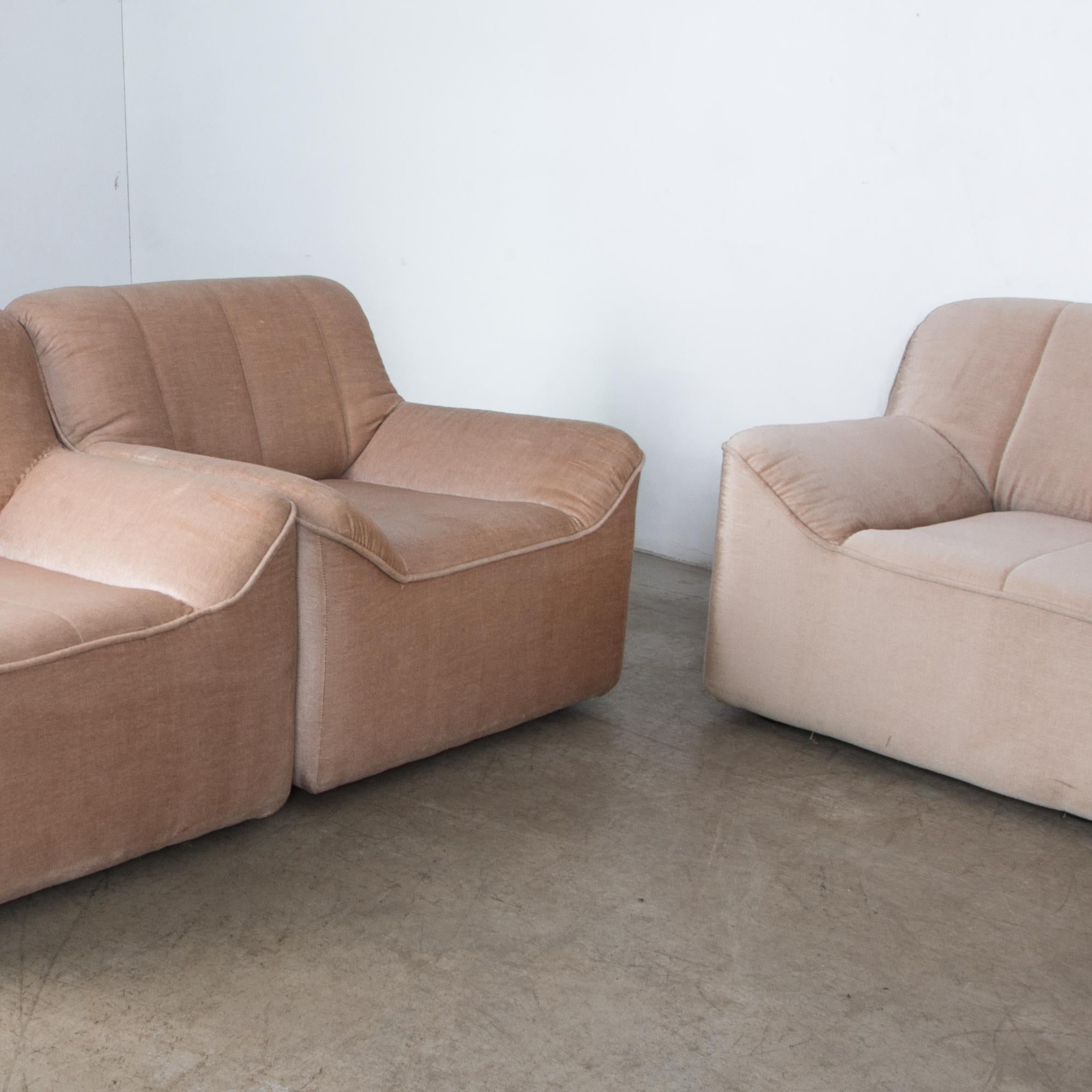 1980s Scandinavian Upholstered Modular Sofa, Set of Six 8