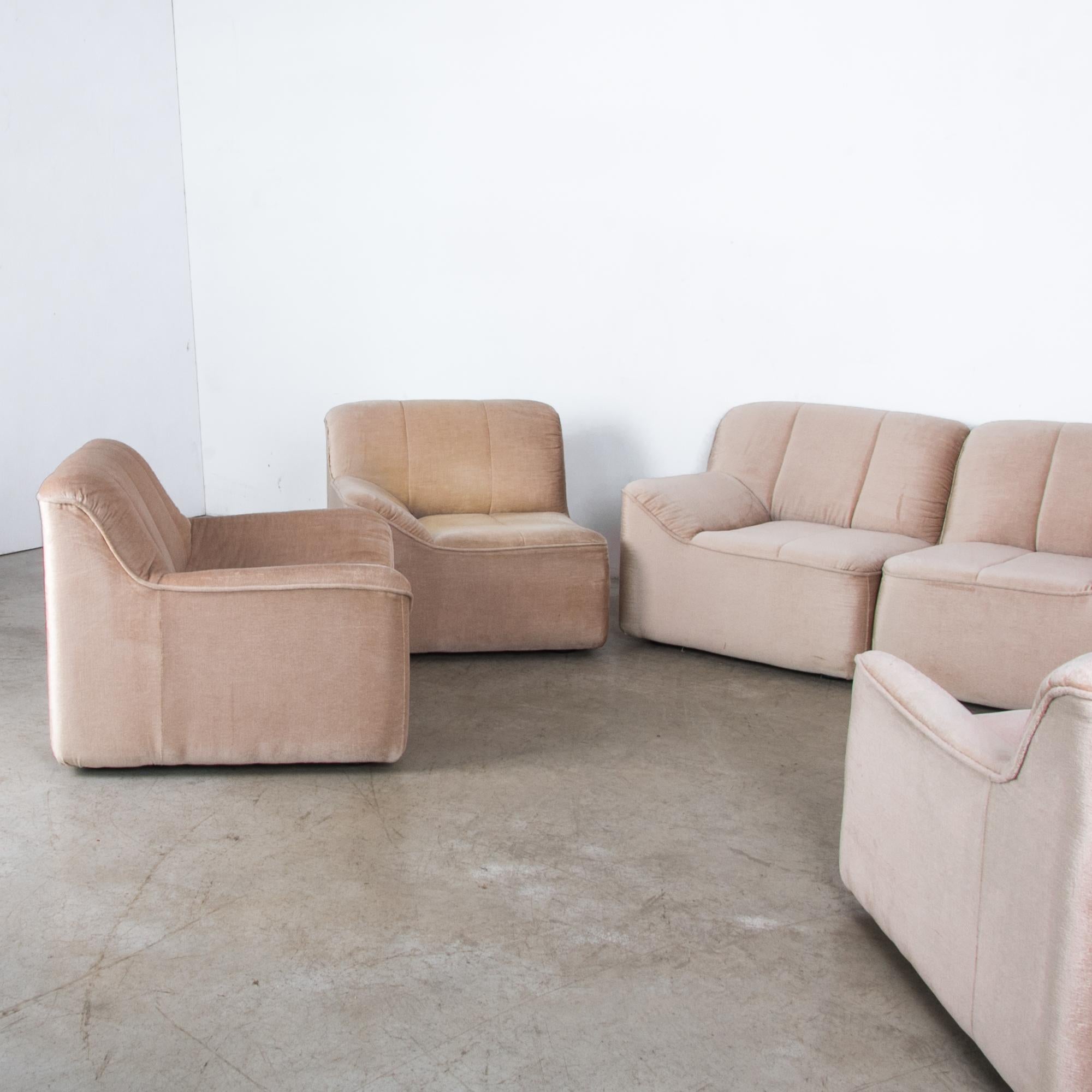 Post-Modern 1980s Scandinavian Upholstered Modular Sofa, Set of Six