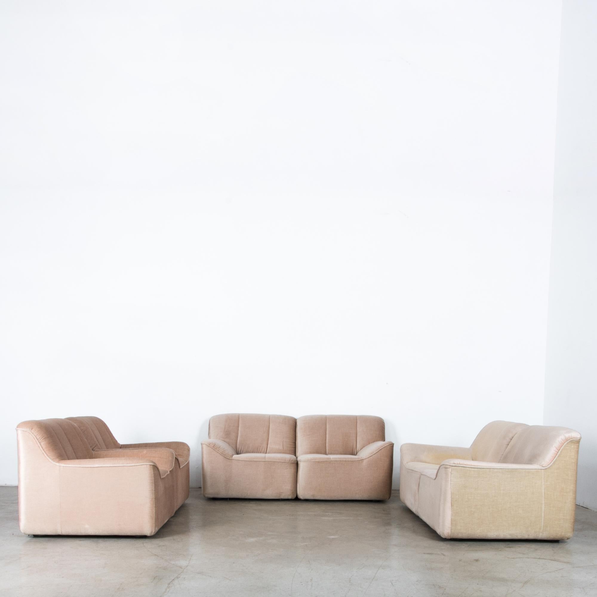 1980s Scandinavian Upholstered Modular Sofa, Set of Six 1