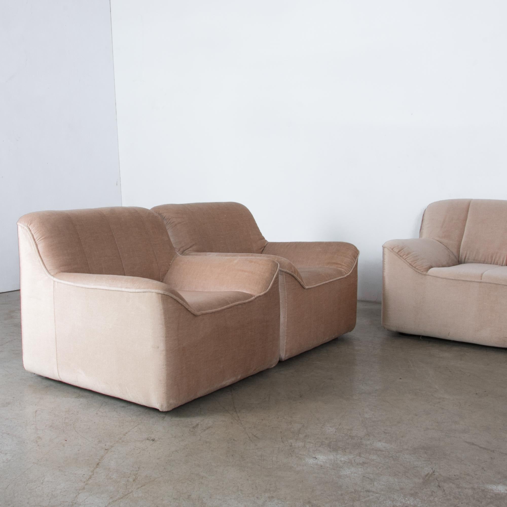 1980s Scandinavian Upholstered Modular Sofa, Set of Six 3