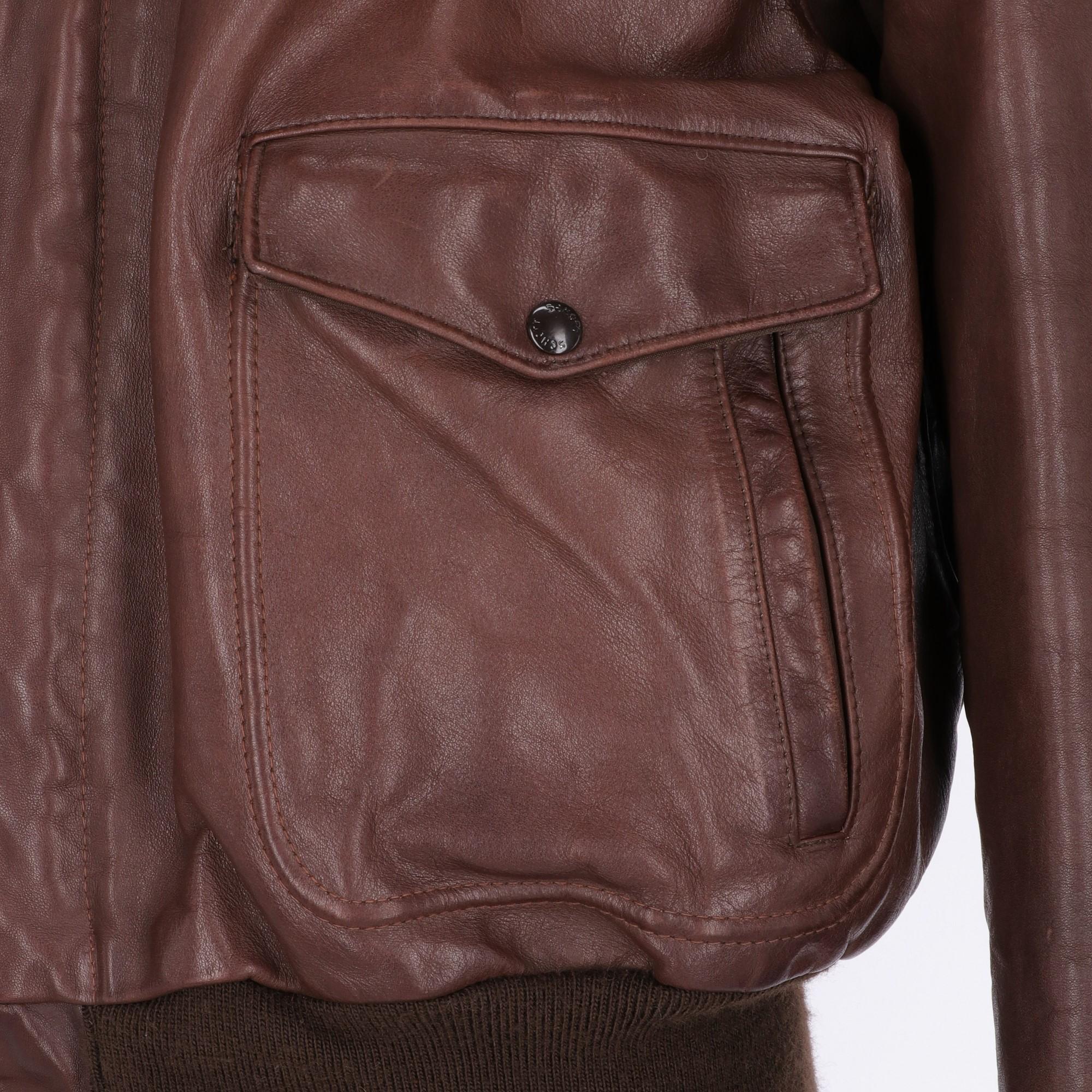 80s brown leather jacket