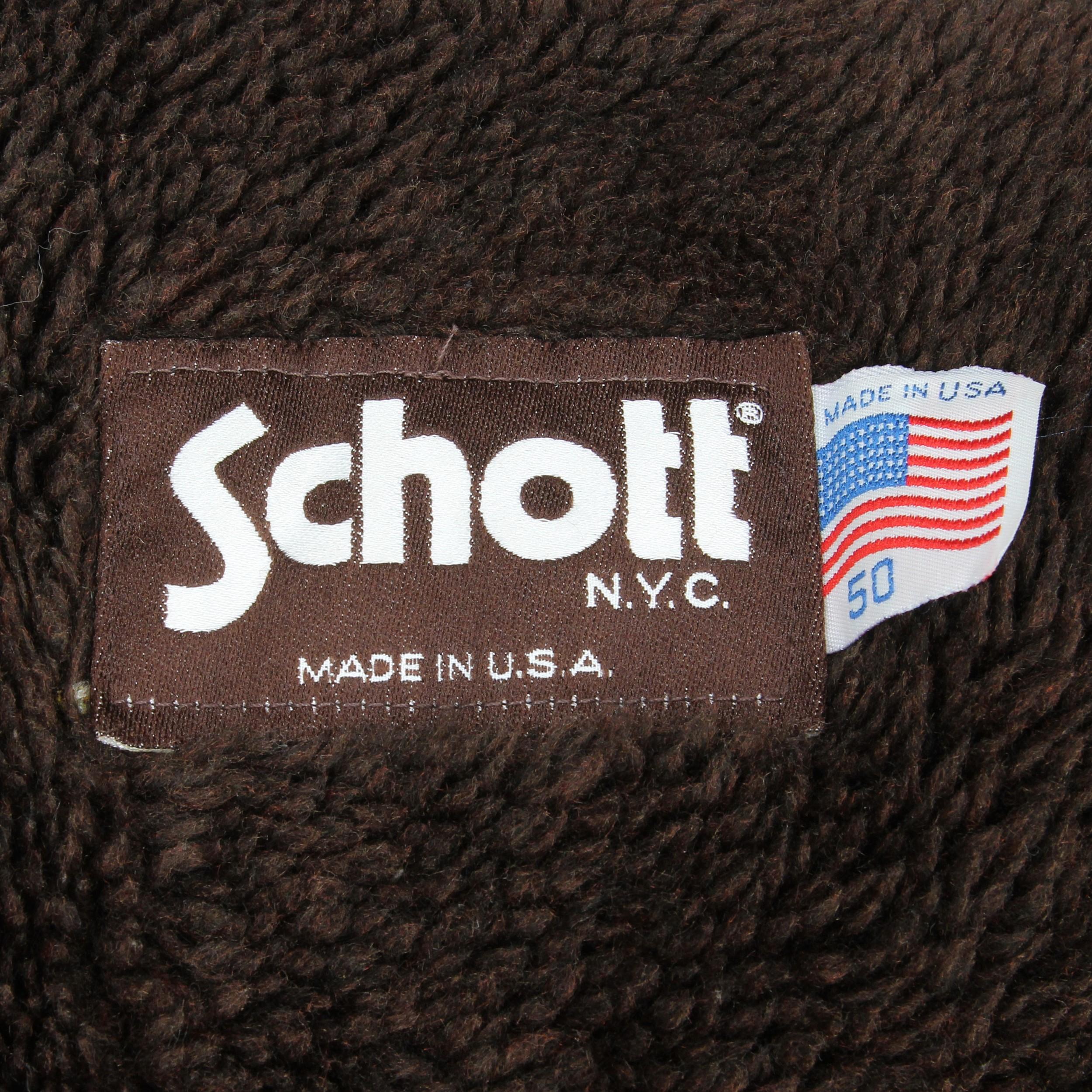 Men's 1980s Schott USA Brown Leather Jacket