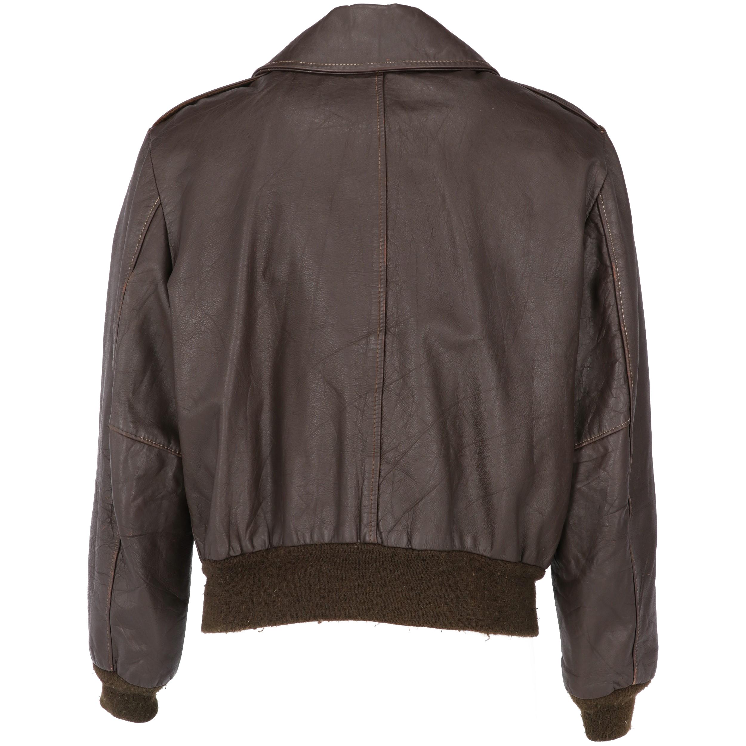 brown leather jacket 80s