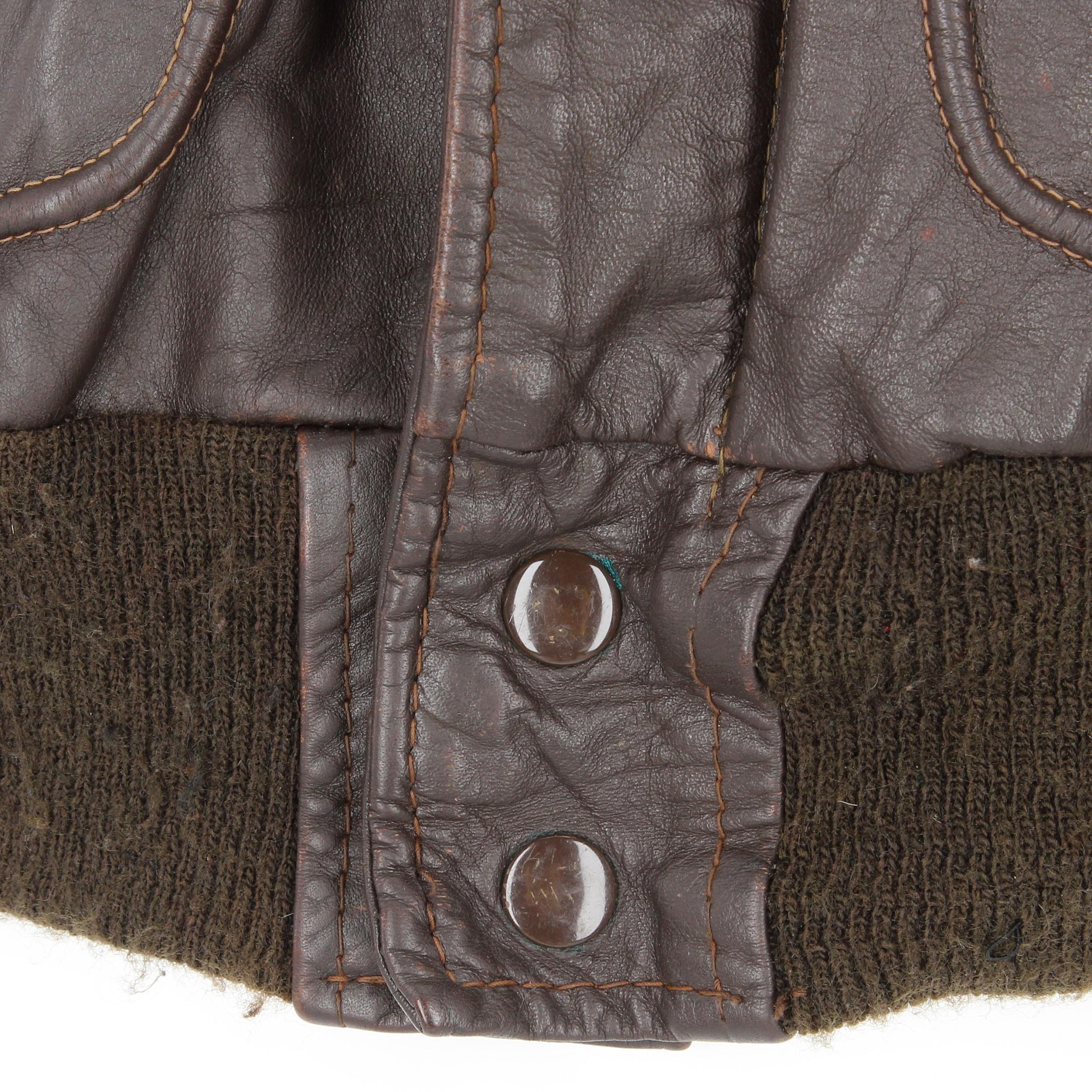 1980s Schott USA Dark Brown Leather Jacket In Good Condition In Lugo (RA), IT