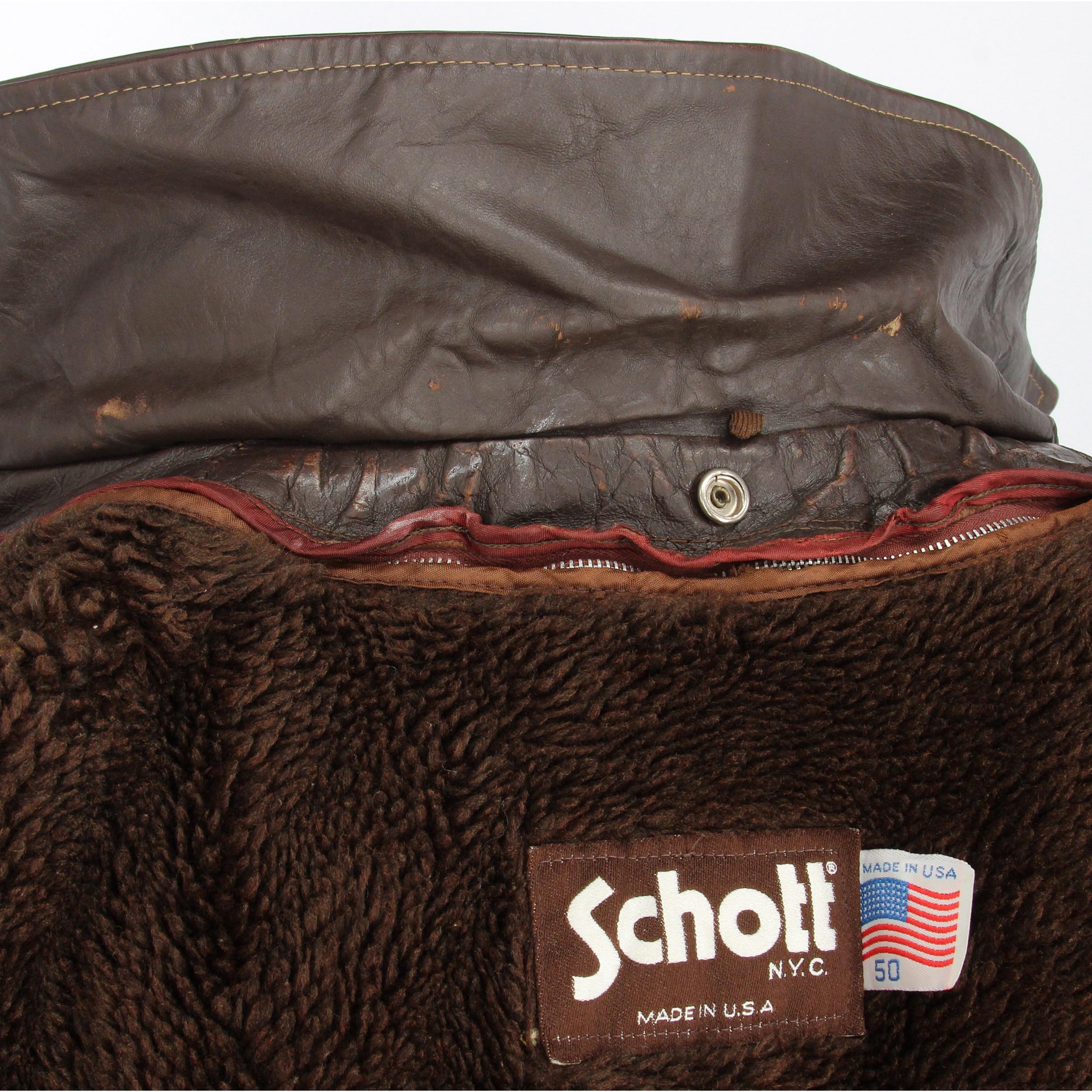 1980s Schott USA Dark Brown Leather Jacket 2