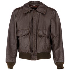 Used 1980s Schott USA Dark Brown Leather Jacket