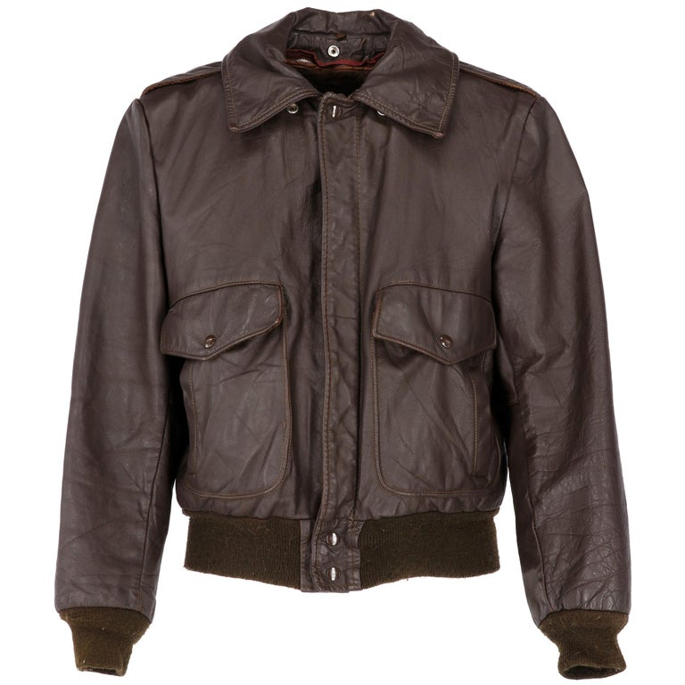 1980s Schott USA Dark Brown Leather Jacket at 1stDibs