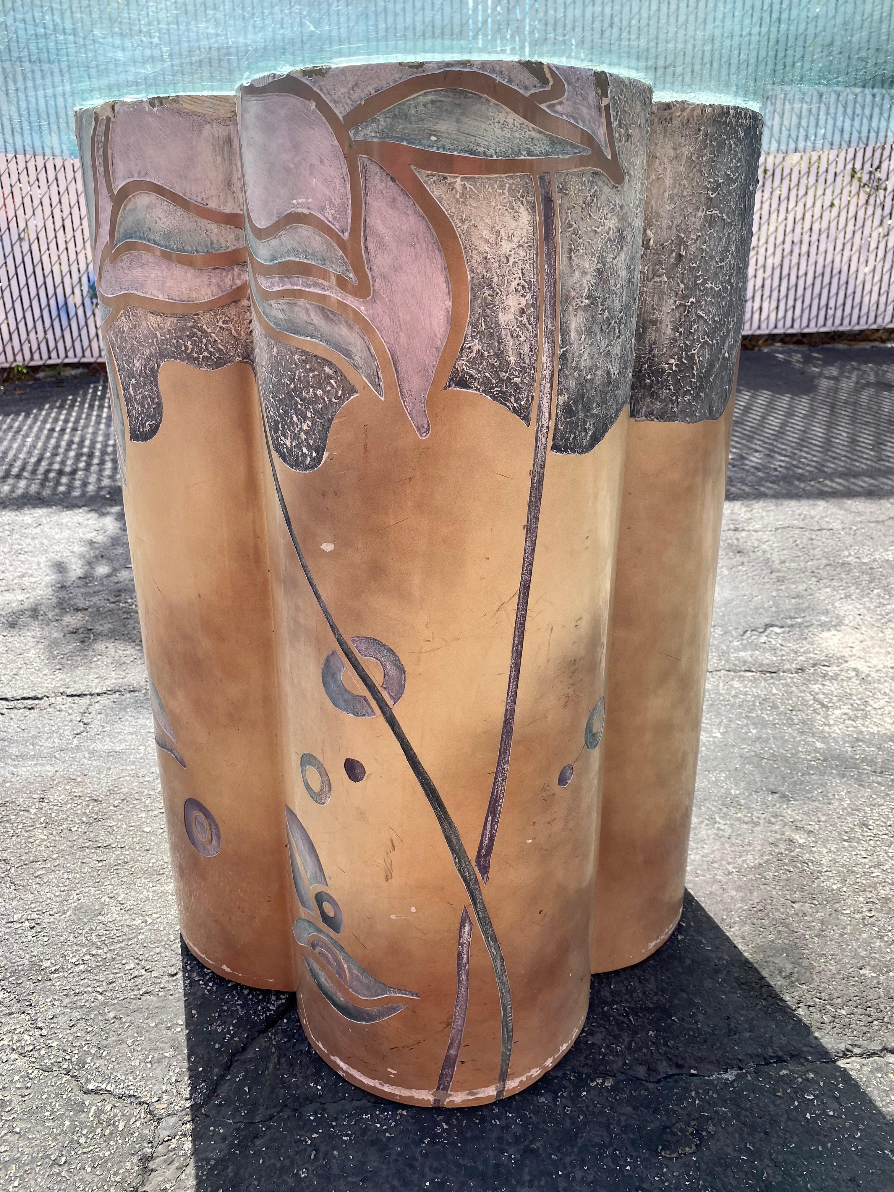 Table de salle à manger sculpturale Clover Artistic Pedestal des années 1980 en vente 2