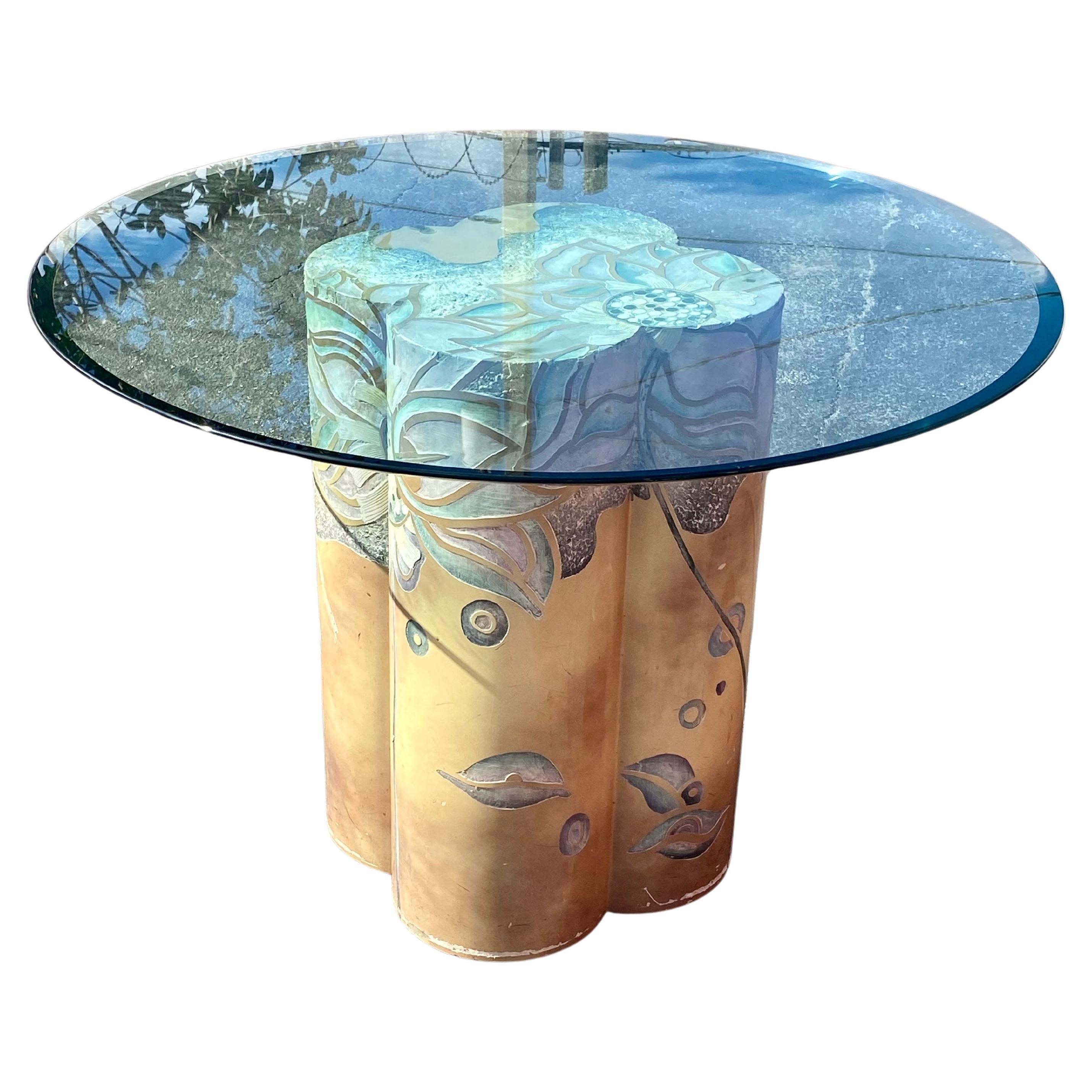 1980s Sculptural Clover Artistic Pedestal Dining Table  For Sale