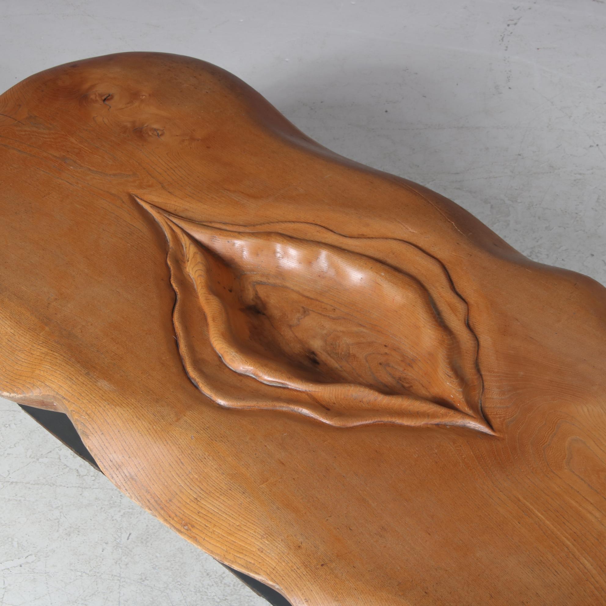 Bois Table basse sculpturale de Gerard Ducouret, France, années 1980 en vente