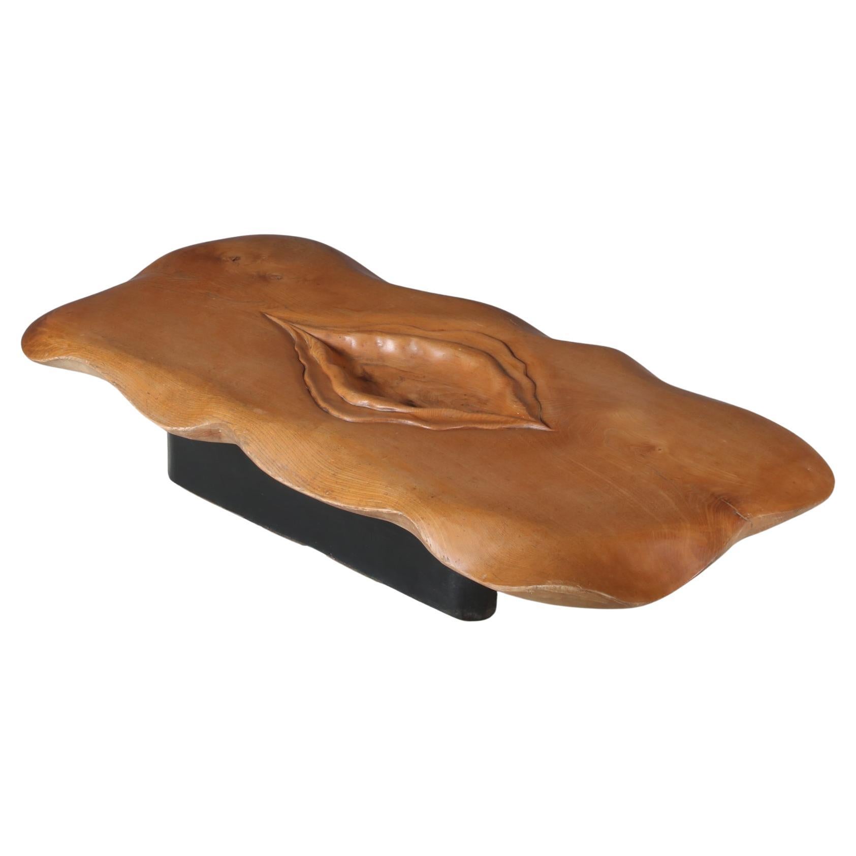 1980s Sculptural coffee table by Gerard Ducouret, France