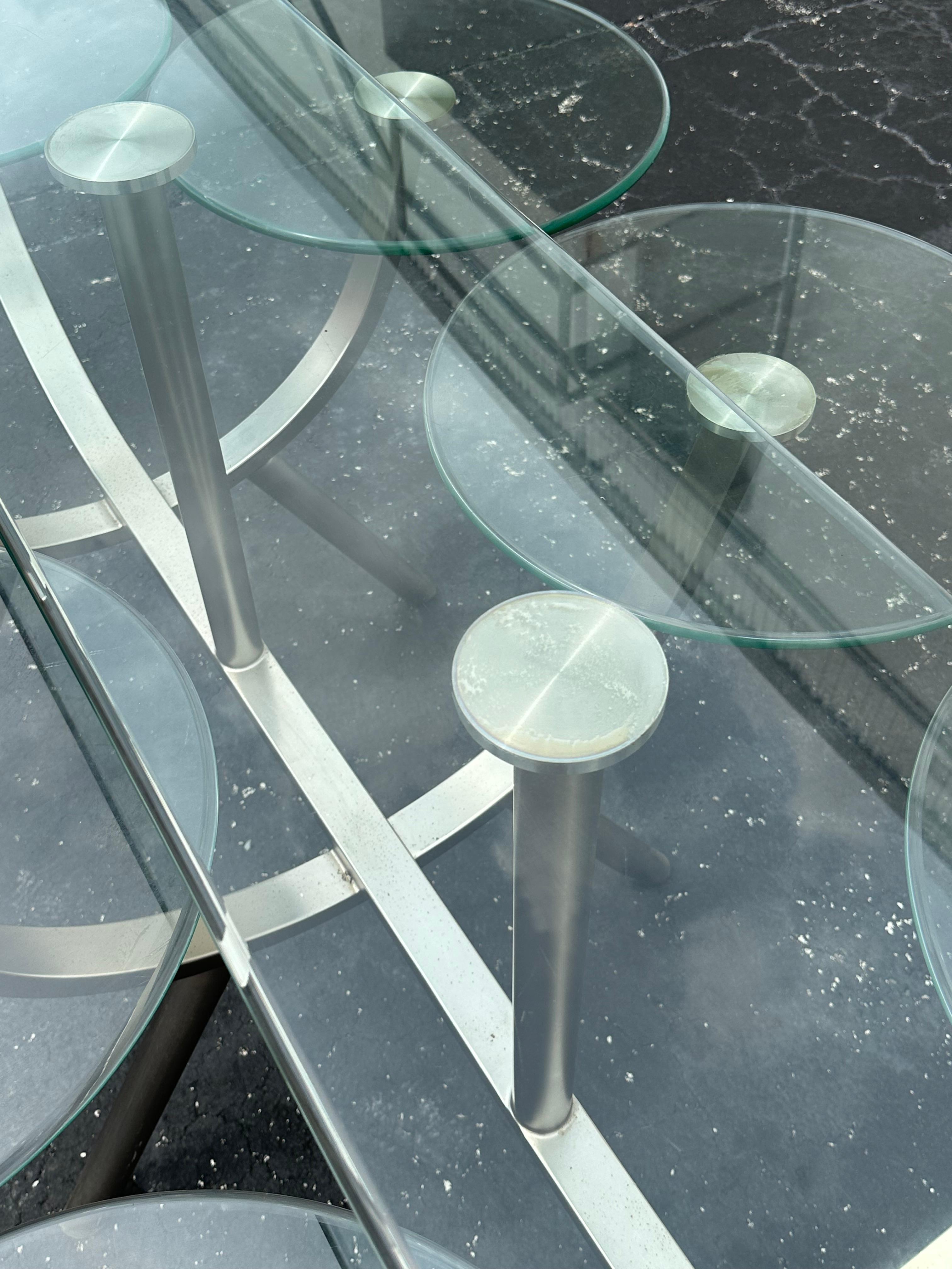 Table sculpturale DIA de salle à manger circulaire ovale des années 1980, lot de 9 en vente 7