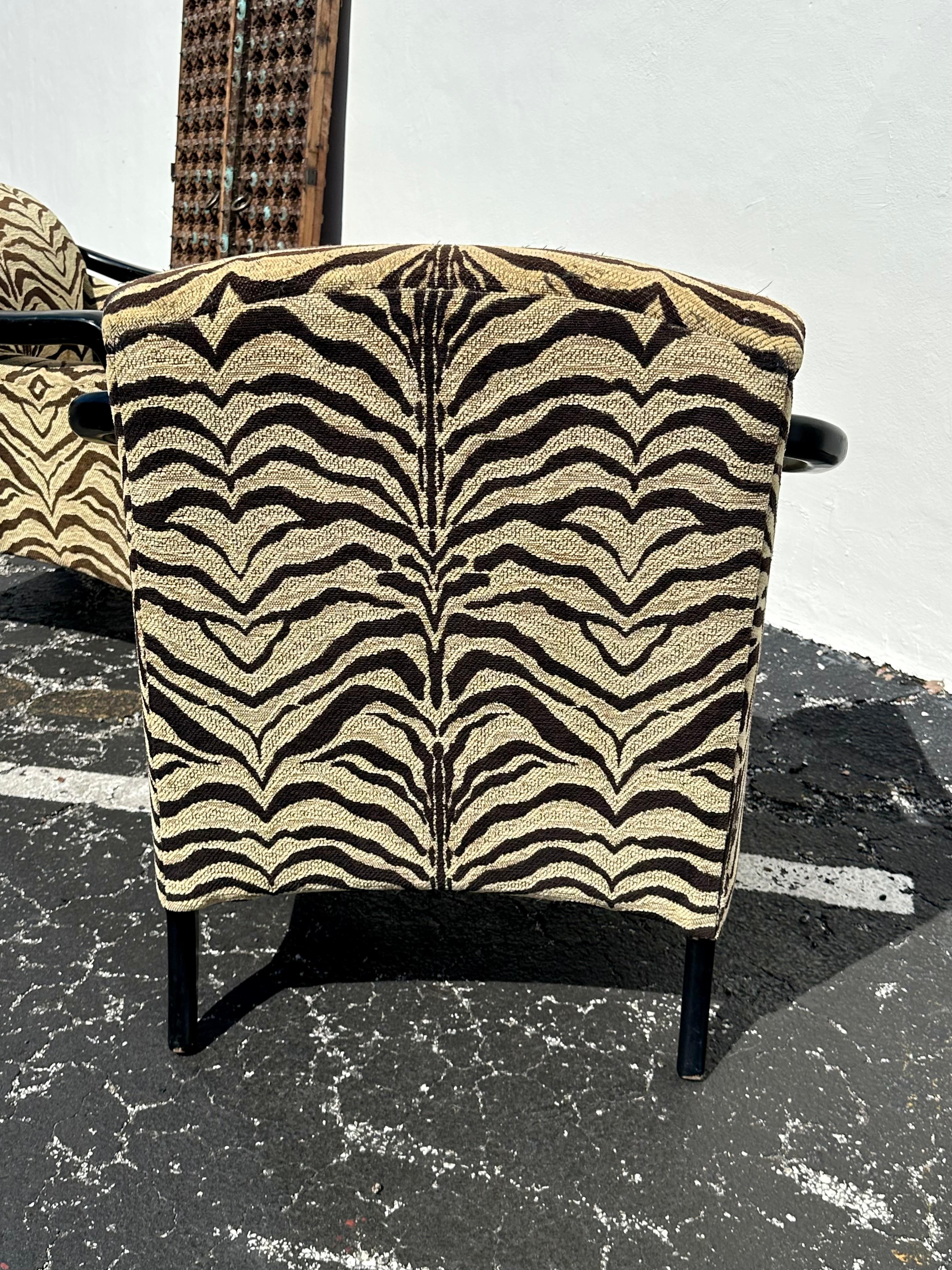 Sedie scultoree degli anni '80 in legno di zebra ebanizzato marrone, set di 2 in vendita 3