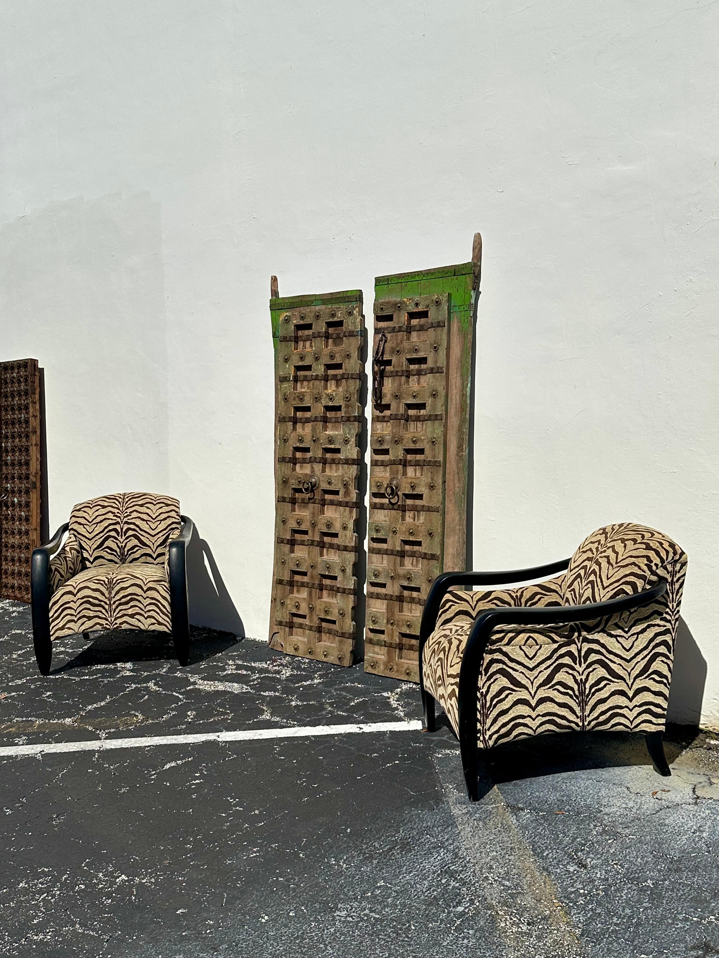 Sedie scultoree degli anni '80 in legno di zebra ebanizzato marrone, set di 2 in vendita 8