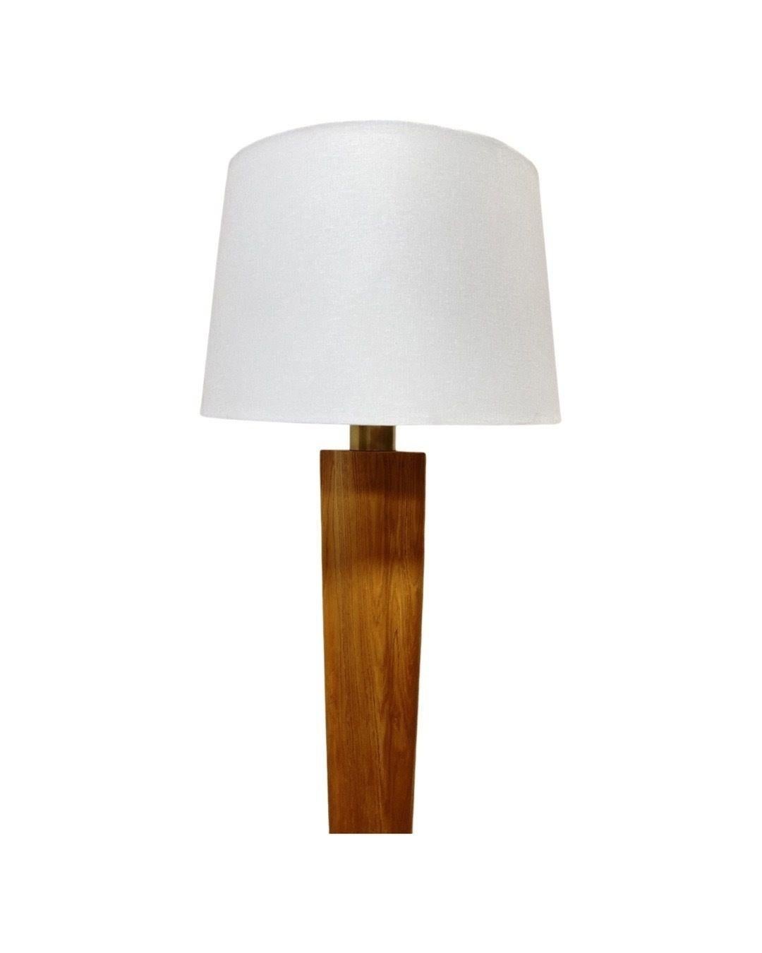 Post-Modern Mid Century Heifetz Inspired Sculpted Solid Oak Floor Lamp