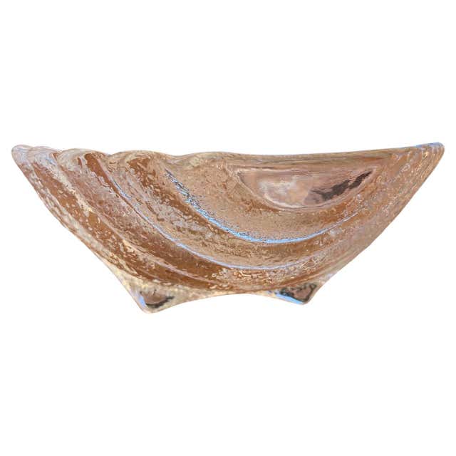 Large Conch Shell Form Art Glass Bowl For Sale at 1stDibs