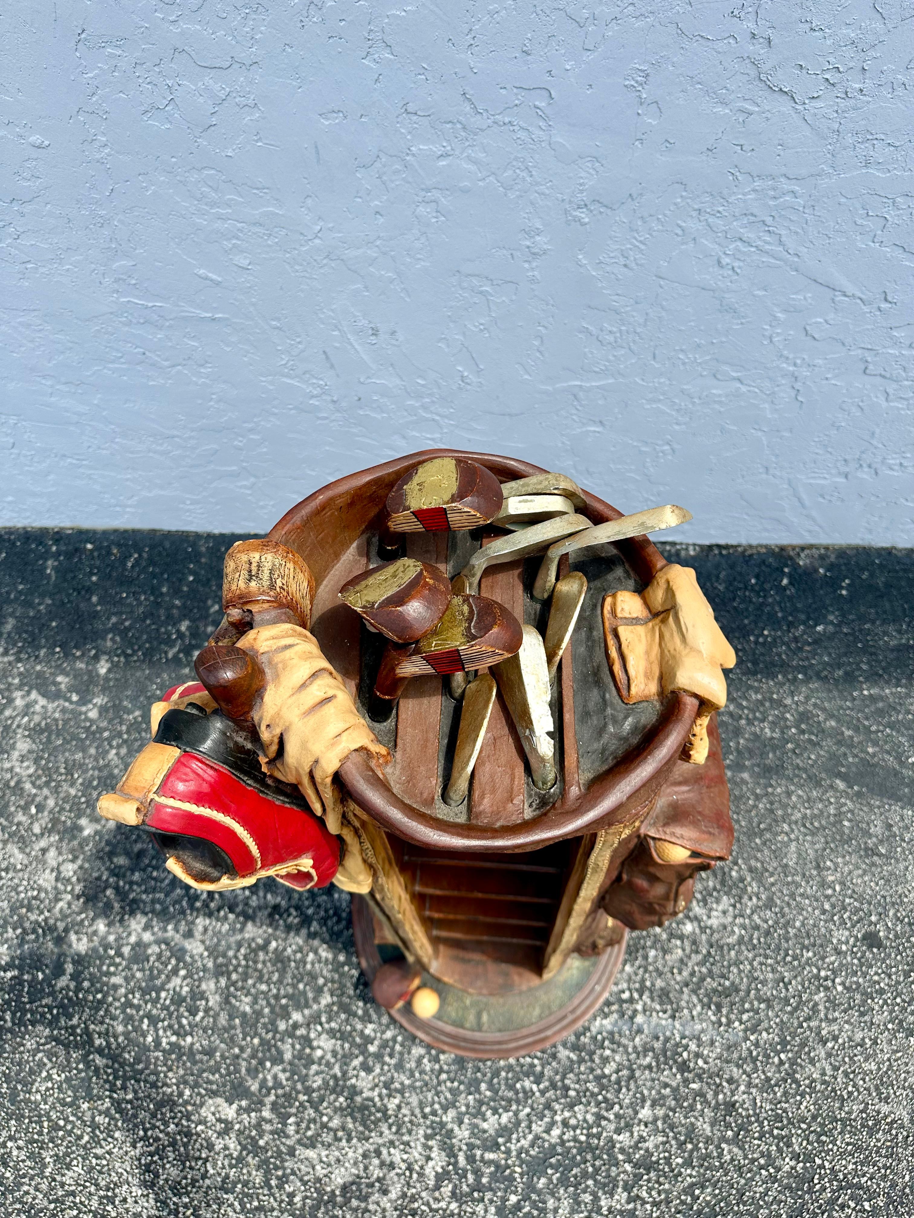 1980s Sculptural Hand Crafted Painted Faux Golf Club Display Cabinet For Sale 6
