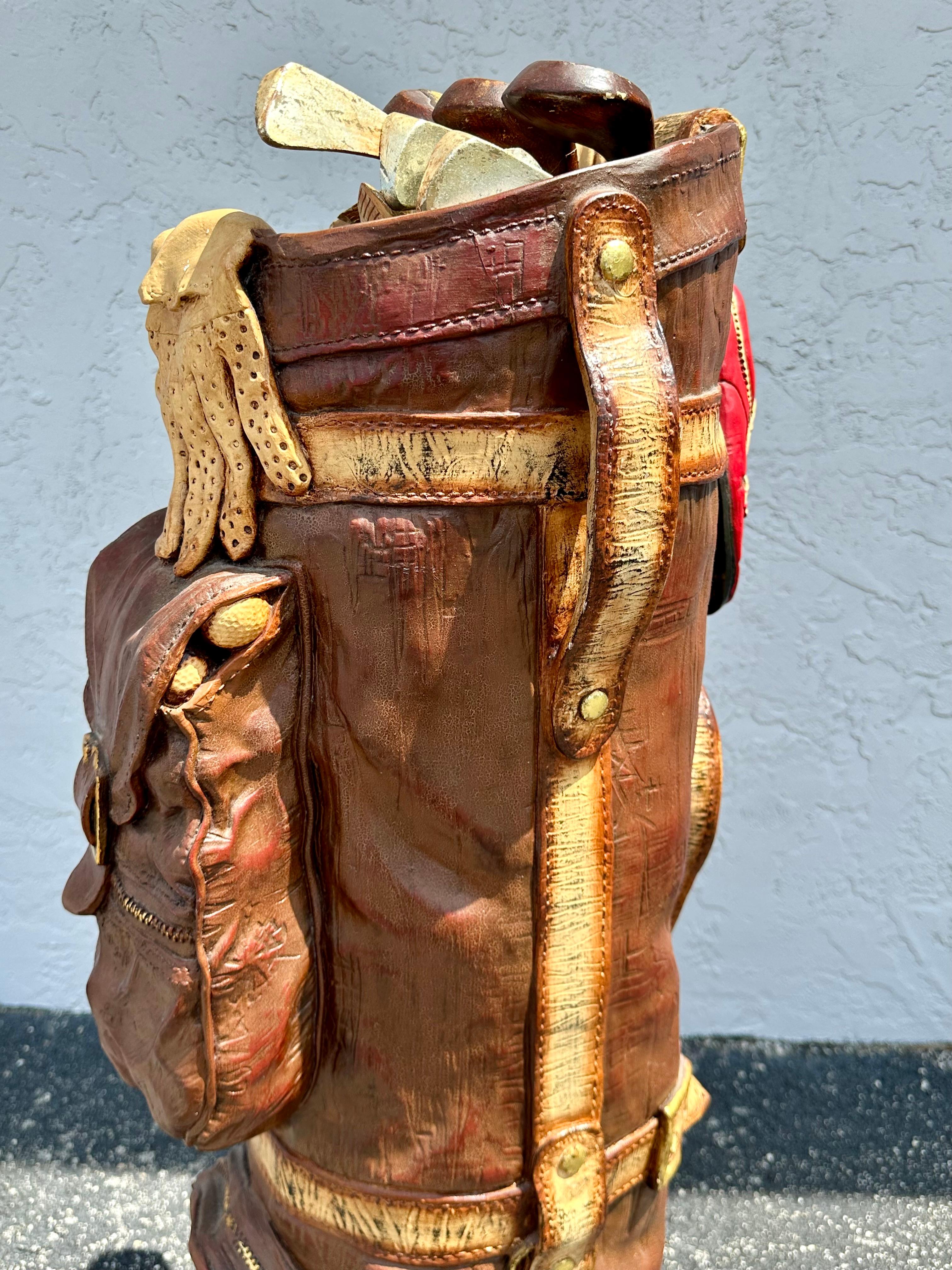 1980s Sculptural Hand Crafted Painted Faux Golf Club Display Cabinet For Sale 7