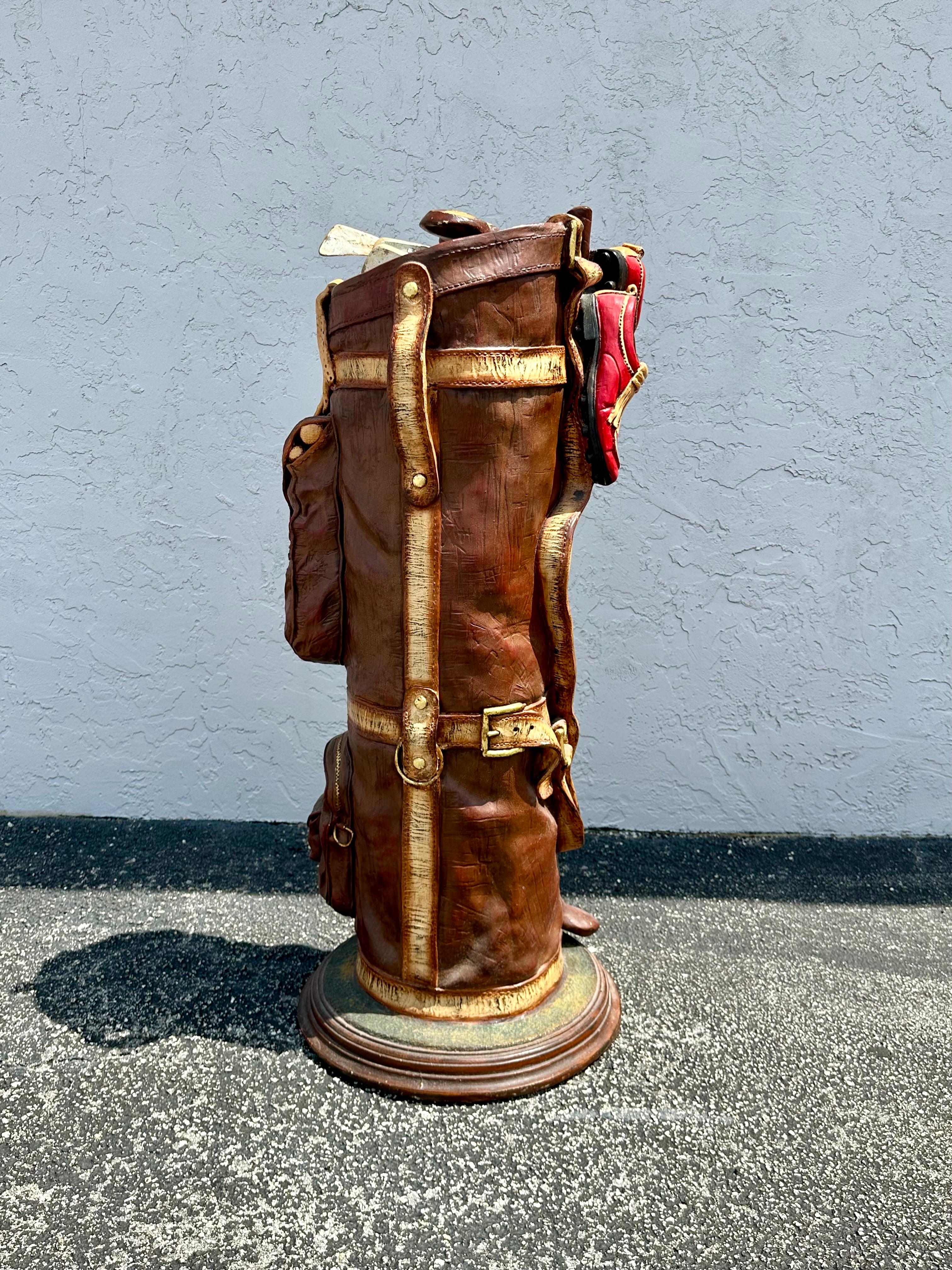 On offer on this occasion is one of the most stunning and rare, sculptural faux golf club cabinet you could hope to find. Outstanding design is exhibited throughout. The beautiful golf club bag is statement piece and packed with personality!! Just