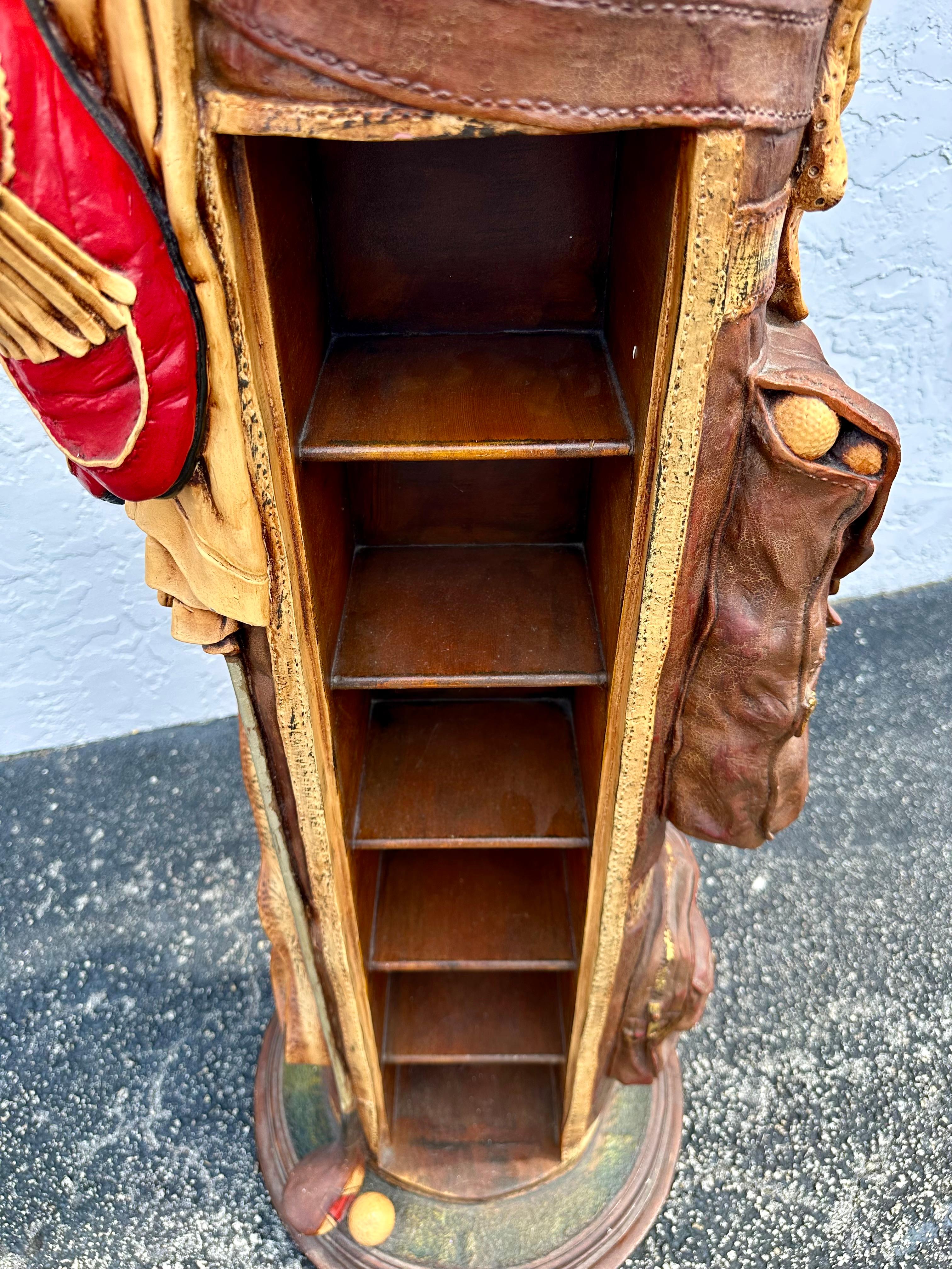 1980s Sculptural Hand Crafted Painted Faux Golf Club Display Cabinet For Sale 2
