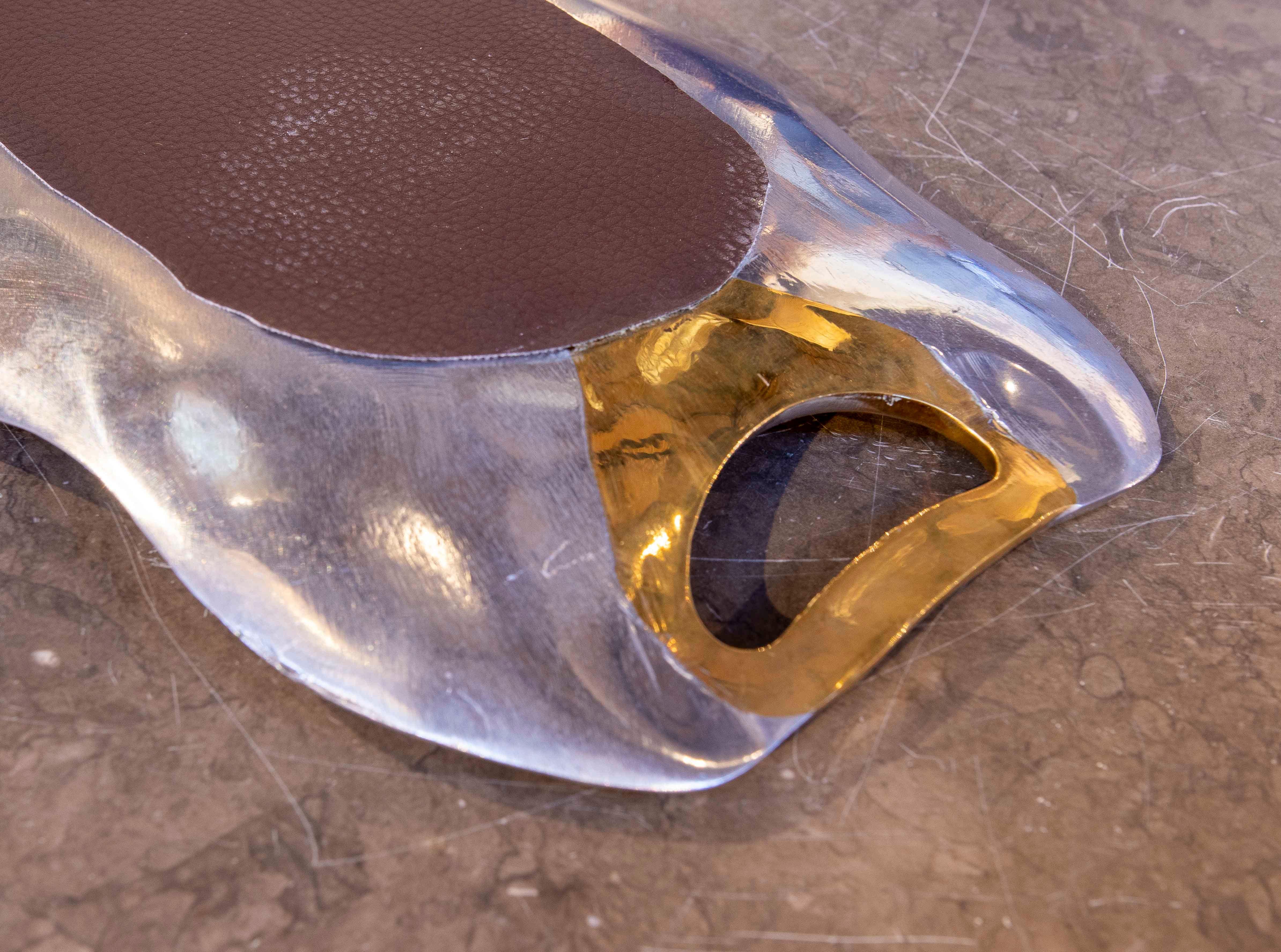 1980s Sculptural Tray by David Marshall in Two-tone Bronze For Sale 1
