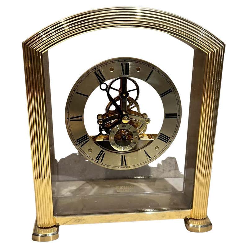 Mid Century Modern Brass Table Clock by Seiko, Japan 1970s For Sale at ...