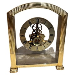 Reloj de sobremesa Esqueleto de Cuarzo Seiko de latón de los años 80