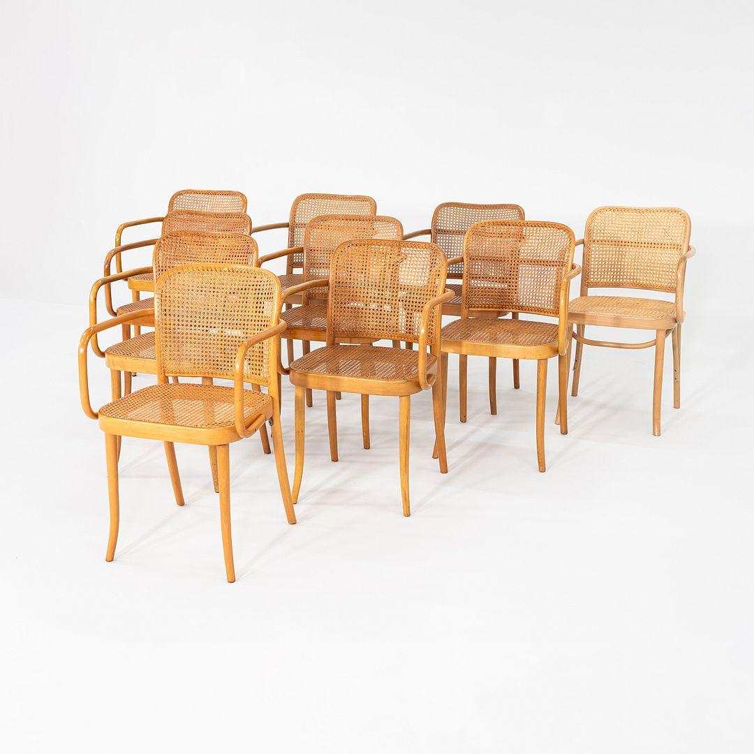 1980s Set of 10 Model 811 Prague Chairs by Josef Hoffman for Stendig / Thonet (Moderne) im Angebot