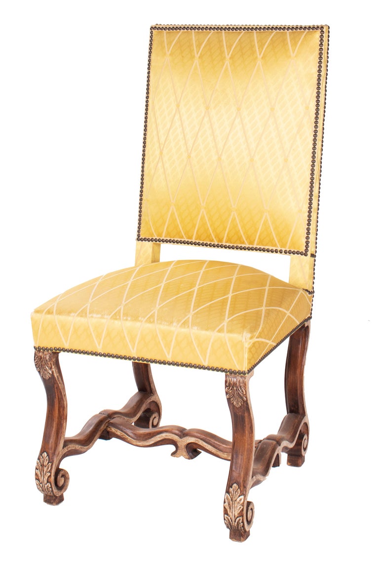 1980s Set of 18 French Hand Carved Wooden Dining Chairs ...
