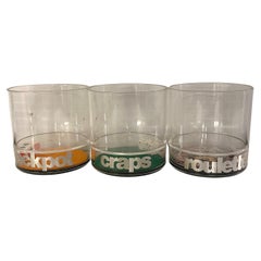 Vintage 1980's Set of 3 Casino Old Fashion Stackable Dinking Cups in Acrylic