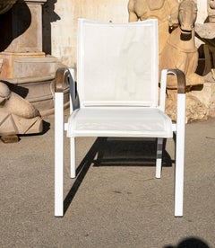 1980er Satz von acht Kettal Gartenstühlen mit Armlehnen