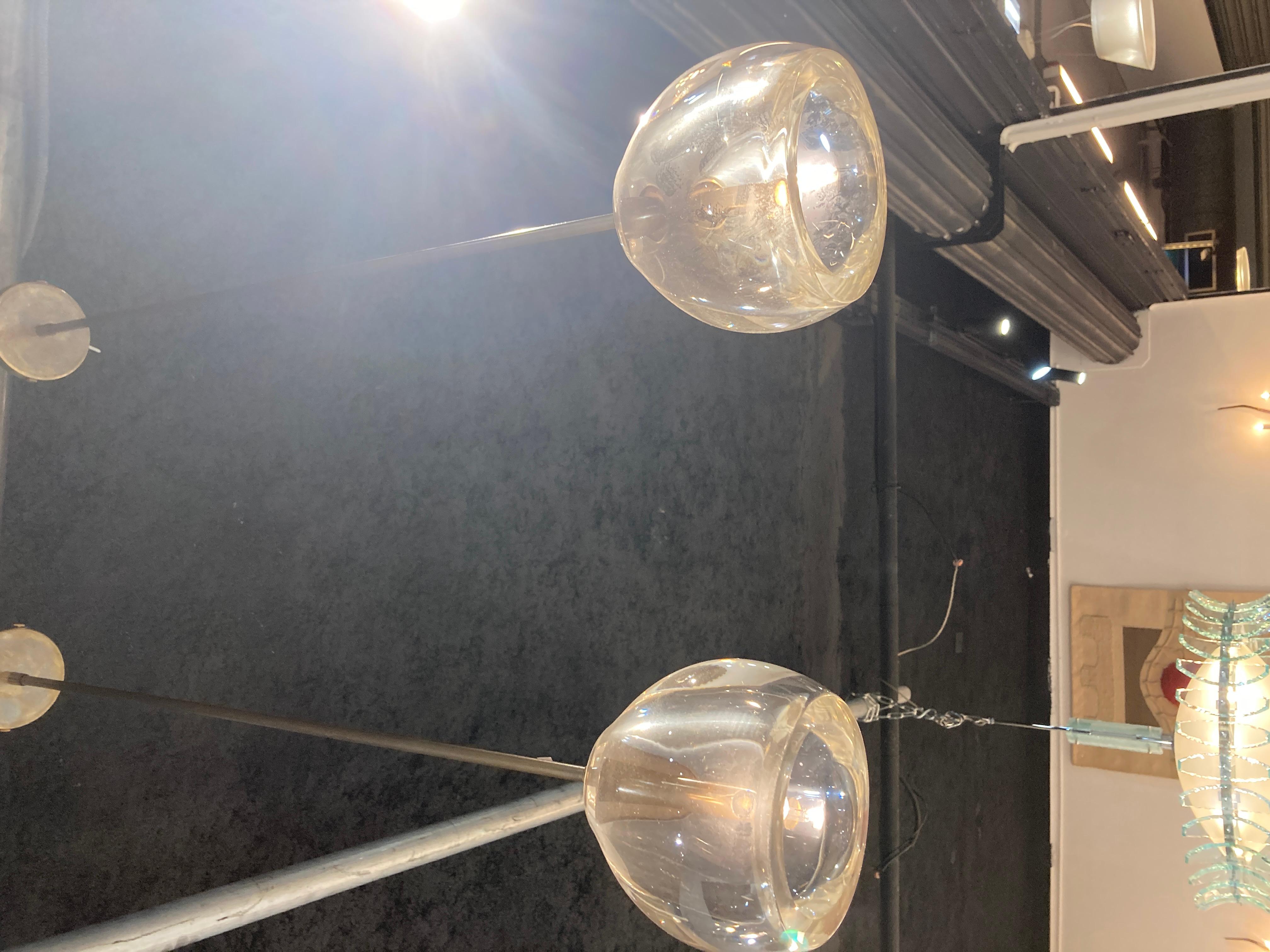 Juego de cinco lámparas de techo de cristal de Murano de los años 80 Francés en venta