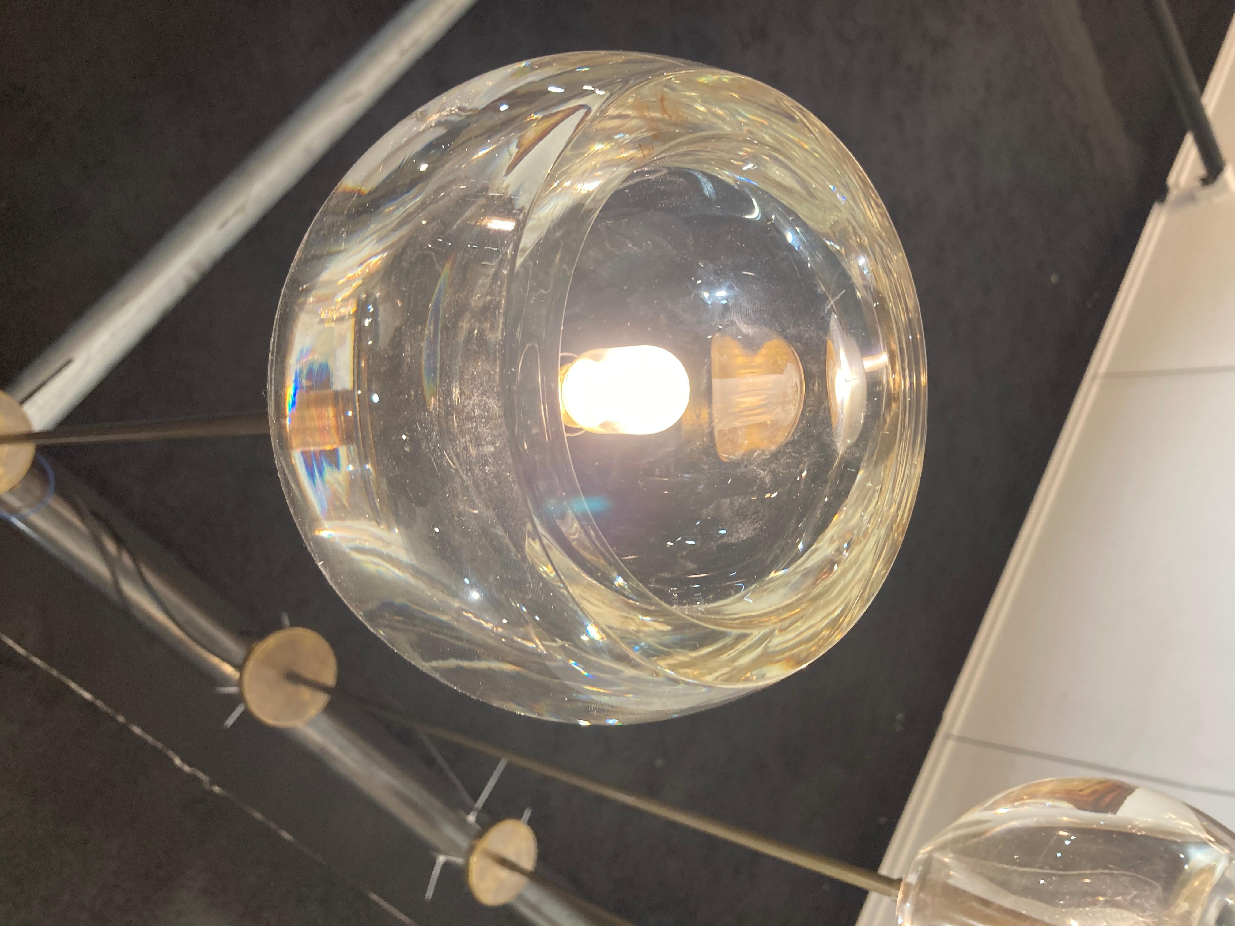 Juego de cinco lámparas de techo de cristal de Murano de los años 80 finales del siglo XX en venta