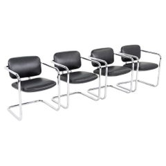 1980s Set of Four Charles Pfister for Metropolitan Furniture Halston Armchairs