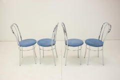 1980s Set of Four Chrome Dining Chairs, Italy