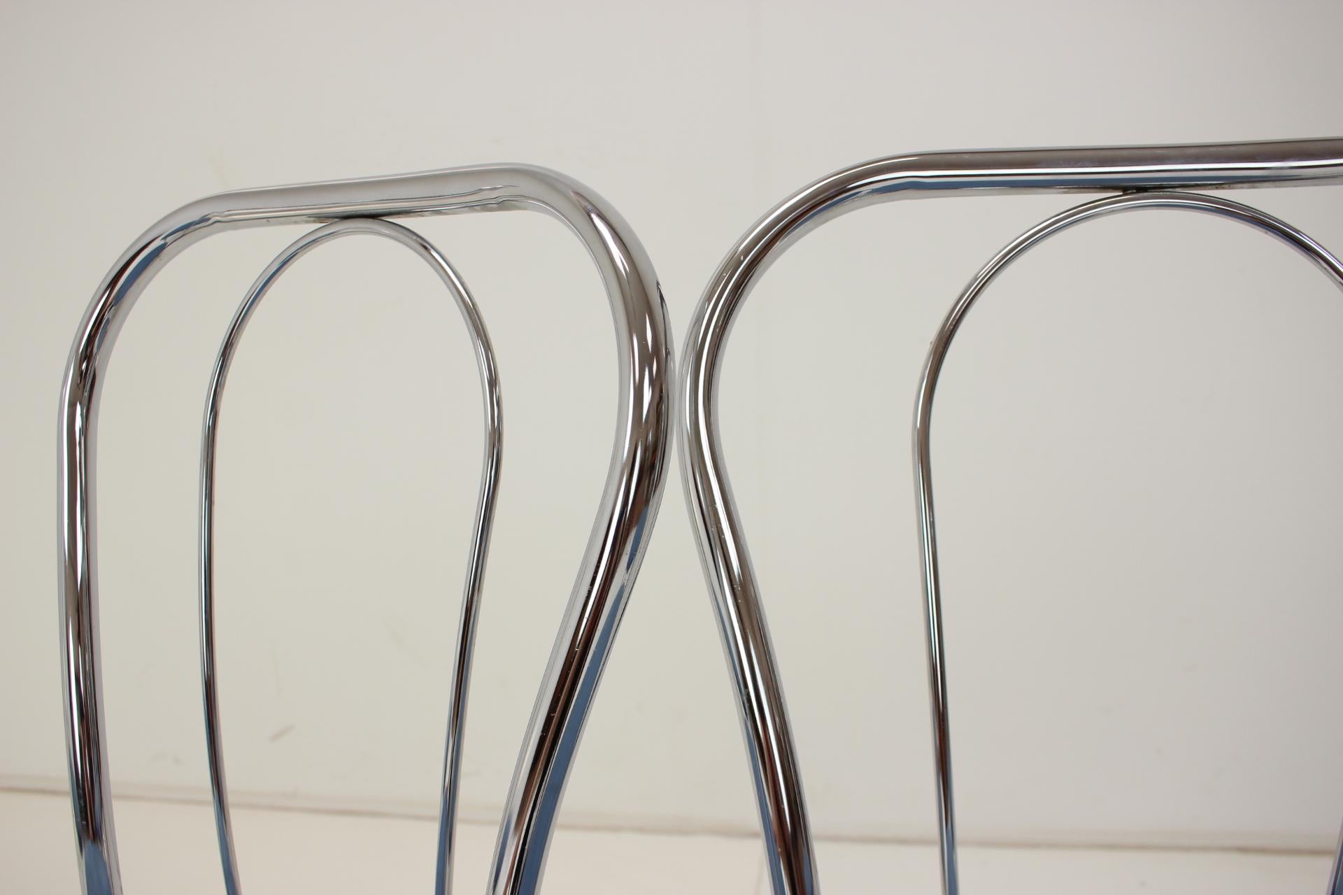 1980s Set of Four Chrome Dining Chairs, Italy For Sale 2