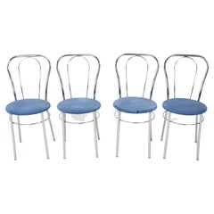 1980s Set of Four Chrome Dining Chairs, Italy