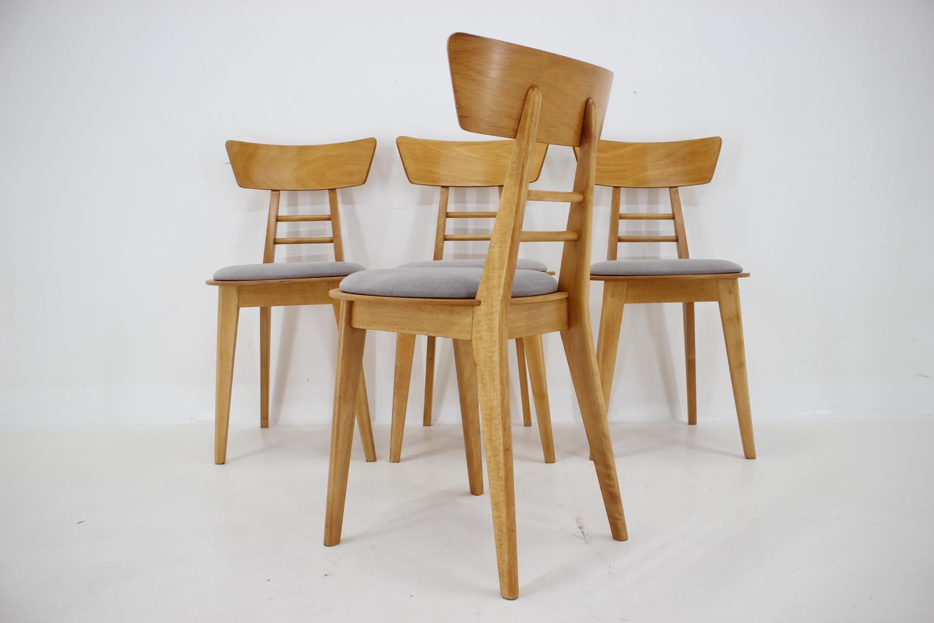 1980s Set of Four Dining Chairs by Ton, Czechoslovakia For Sale 1