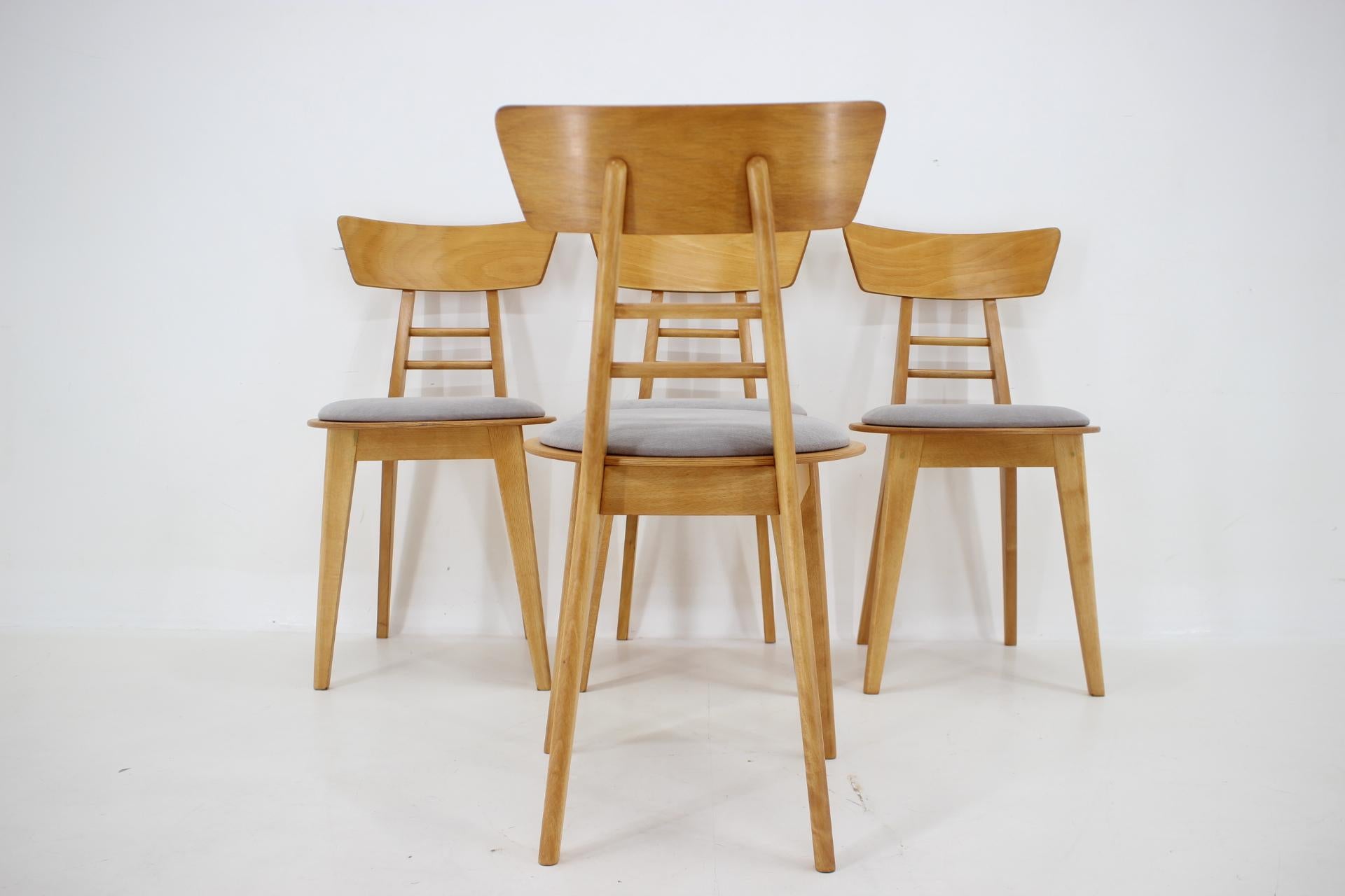 1980s Set of Four Dining Chairs by Ton, Czechoslovakia For Sale 2