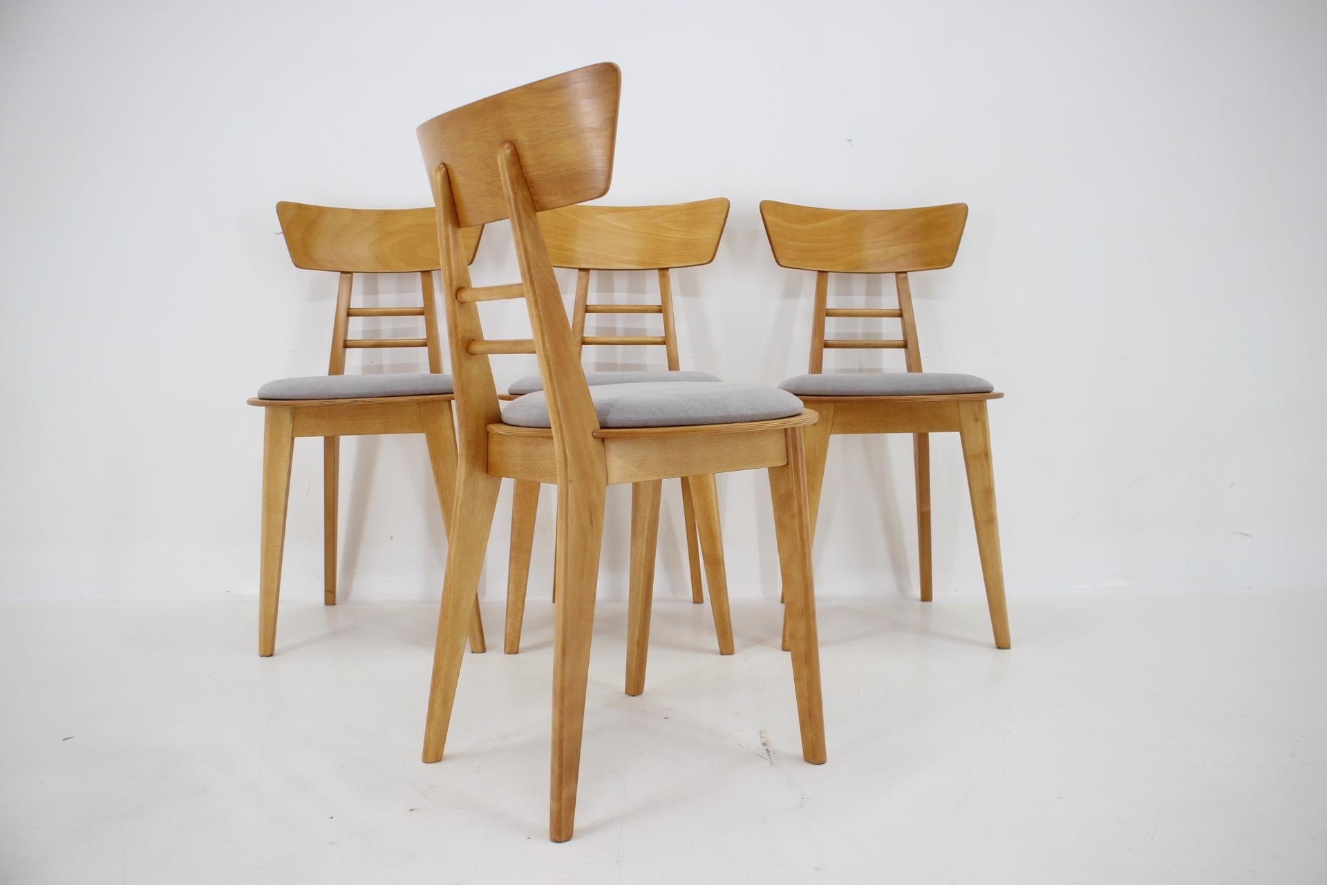 1980s Set of Four Dining Chairs by Ton, Czechoslovakia For Sale 3