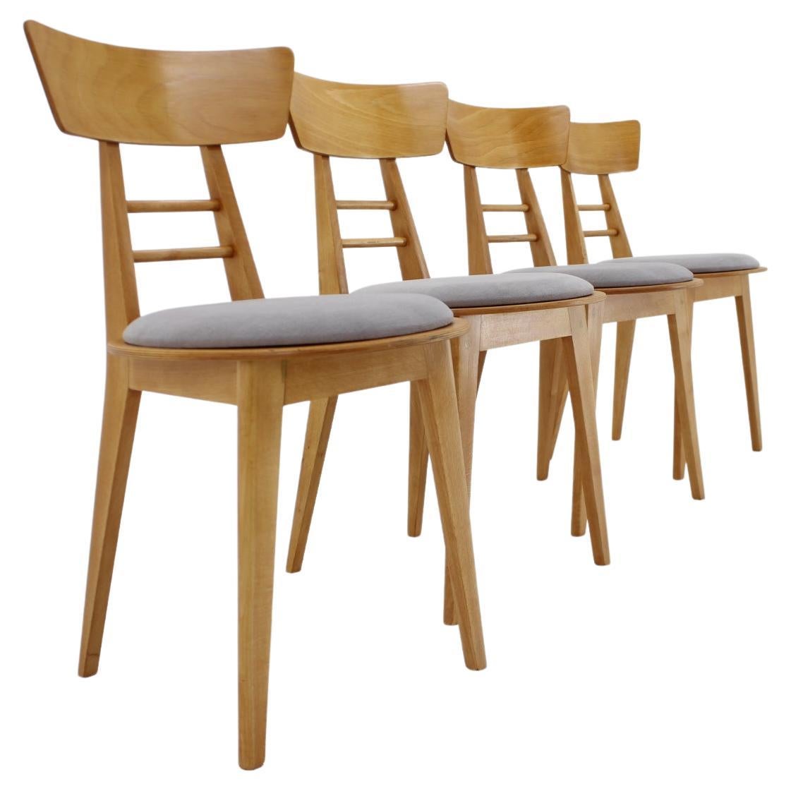 1980s Set of Four Dining Chairs by Ton, Czechoslovakia For Sale