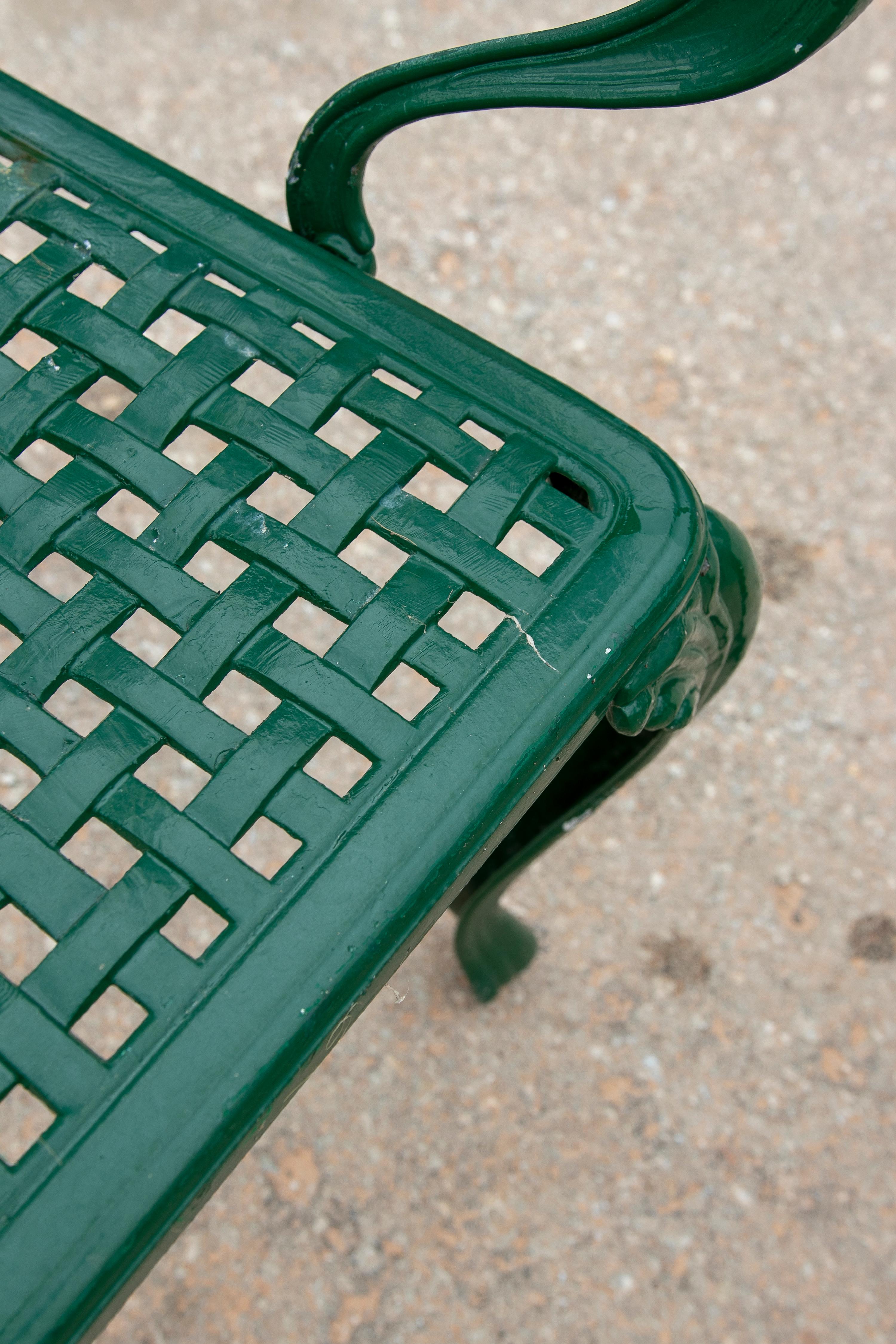 1980s Set of Four Green-Painted Iron Chairs  14